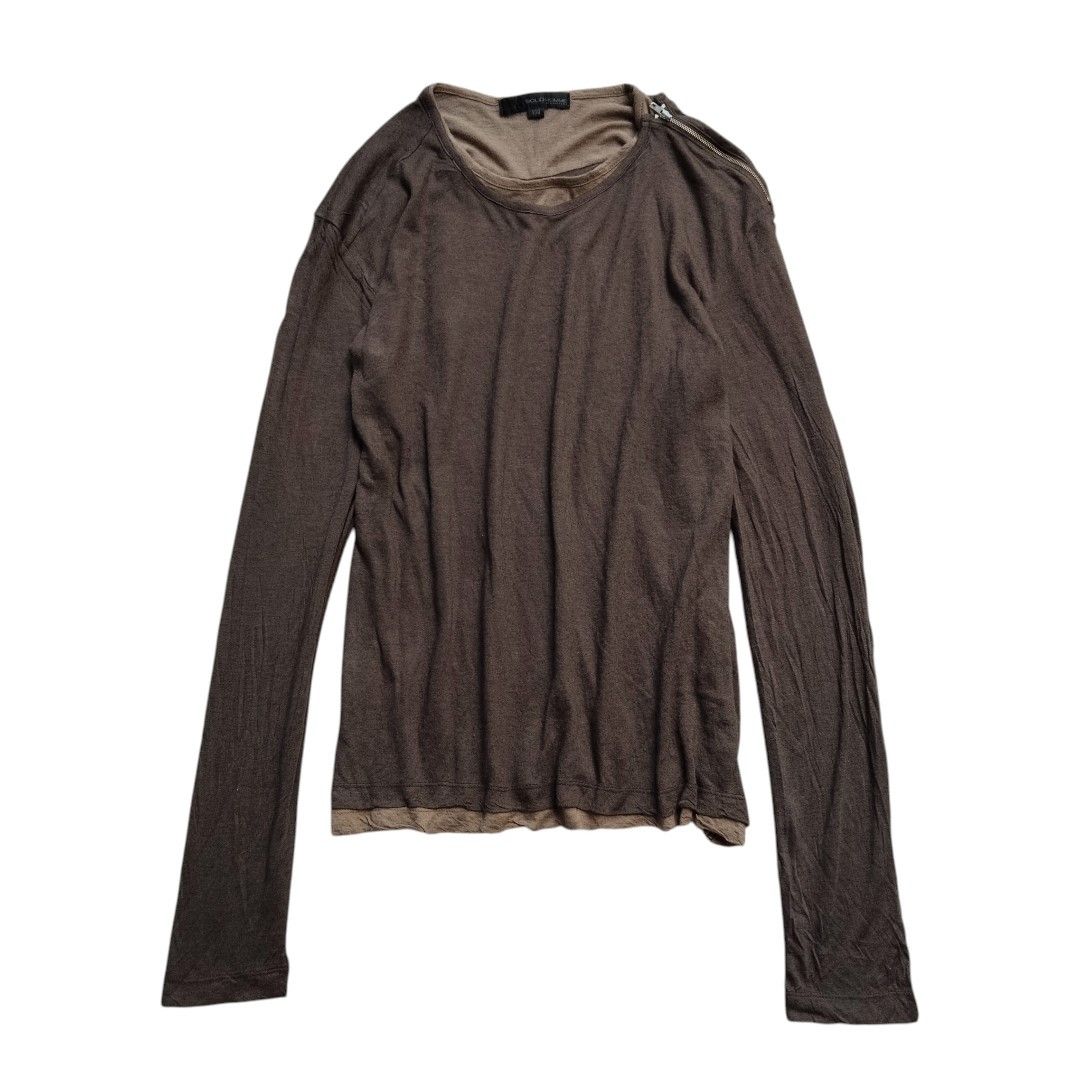If Six Was Nine Solid Homme layered long sleeve tshirt Size US M / EU 48-50 / 2 - 2 Thumbnail