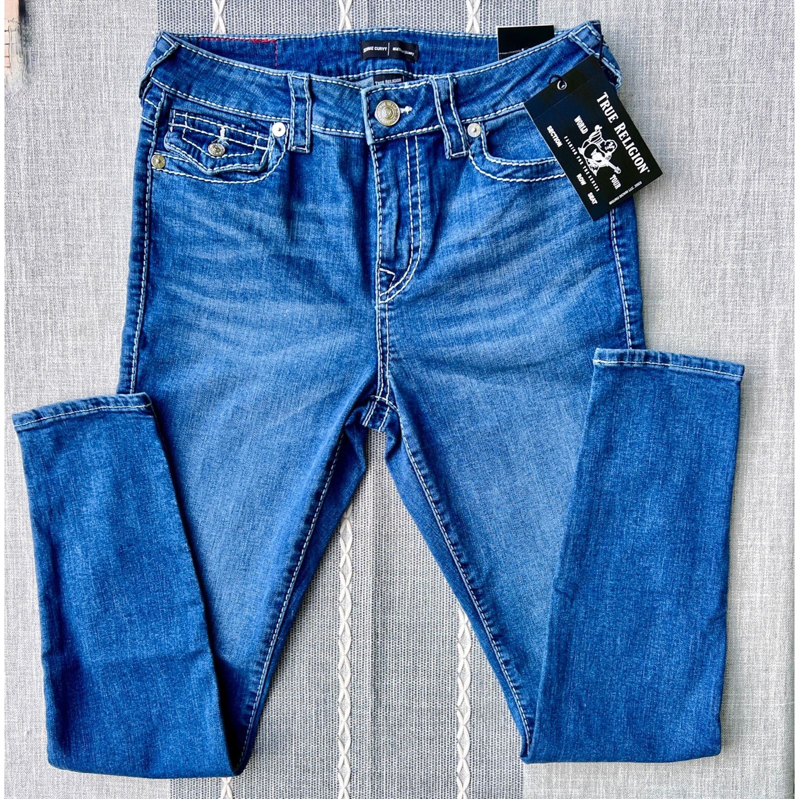 True Religion NWT Women True Religion Jennie Curvy Mid Rise Skinny sz 29 Size 29" - 1 Thumbnail
