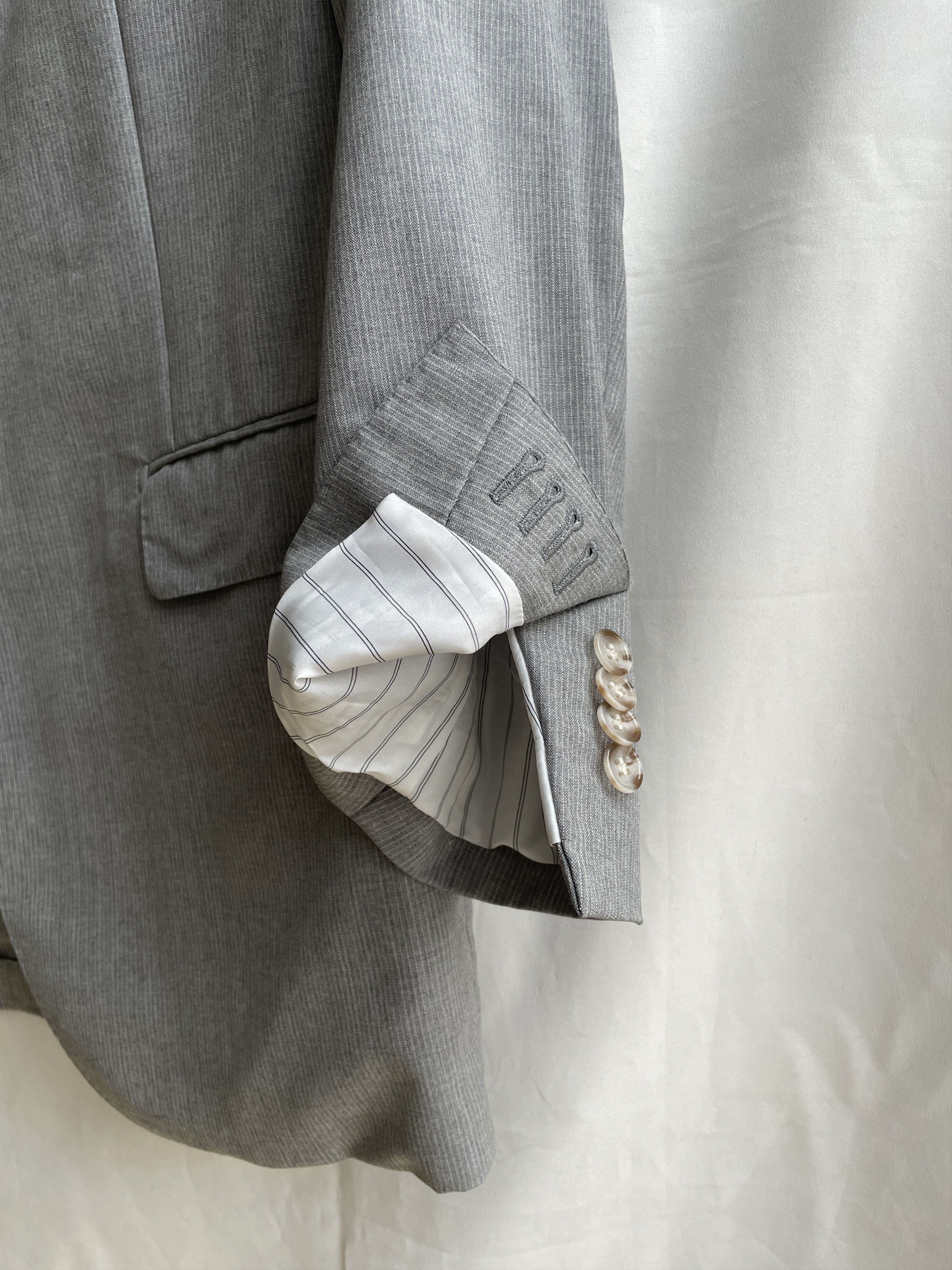 Suitsupply Suitsupply Unlined Pinstripe Gray Wool Blazer Size 42R - 7 Thumbnail