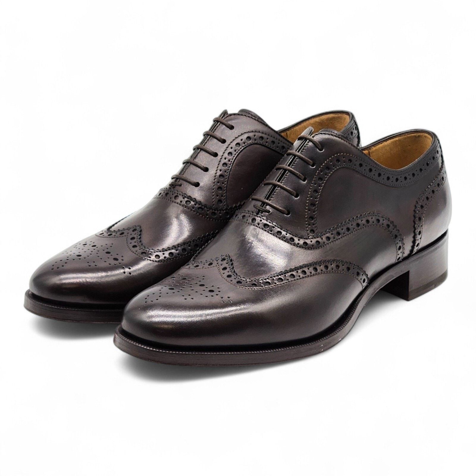 Brogue Leather Oxford Shoes Dark Brown EU 45 US 12 NIB $1295