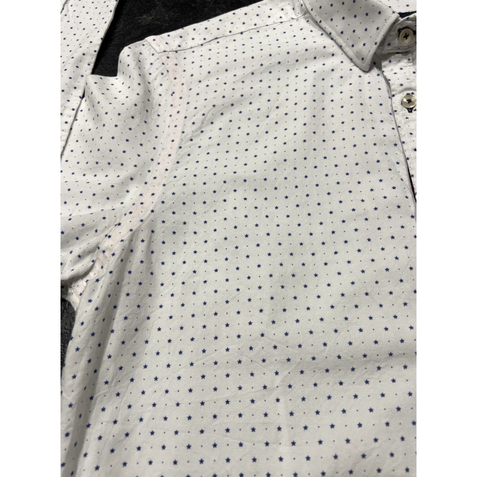 Zara VINTAGE Zara Men Slim Fit Shirt Long Sleeve Button-Down Polka Dot White Blue Casual Business Formal M Size US M / EU 48-50 / 2 - 6 Thumbnail