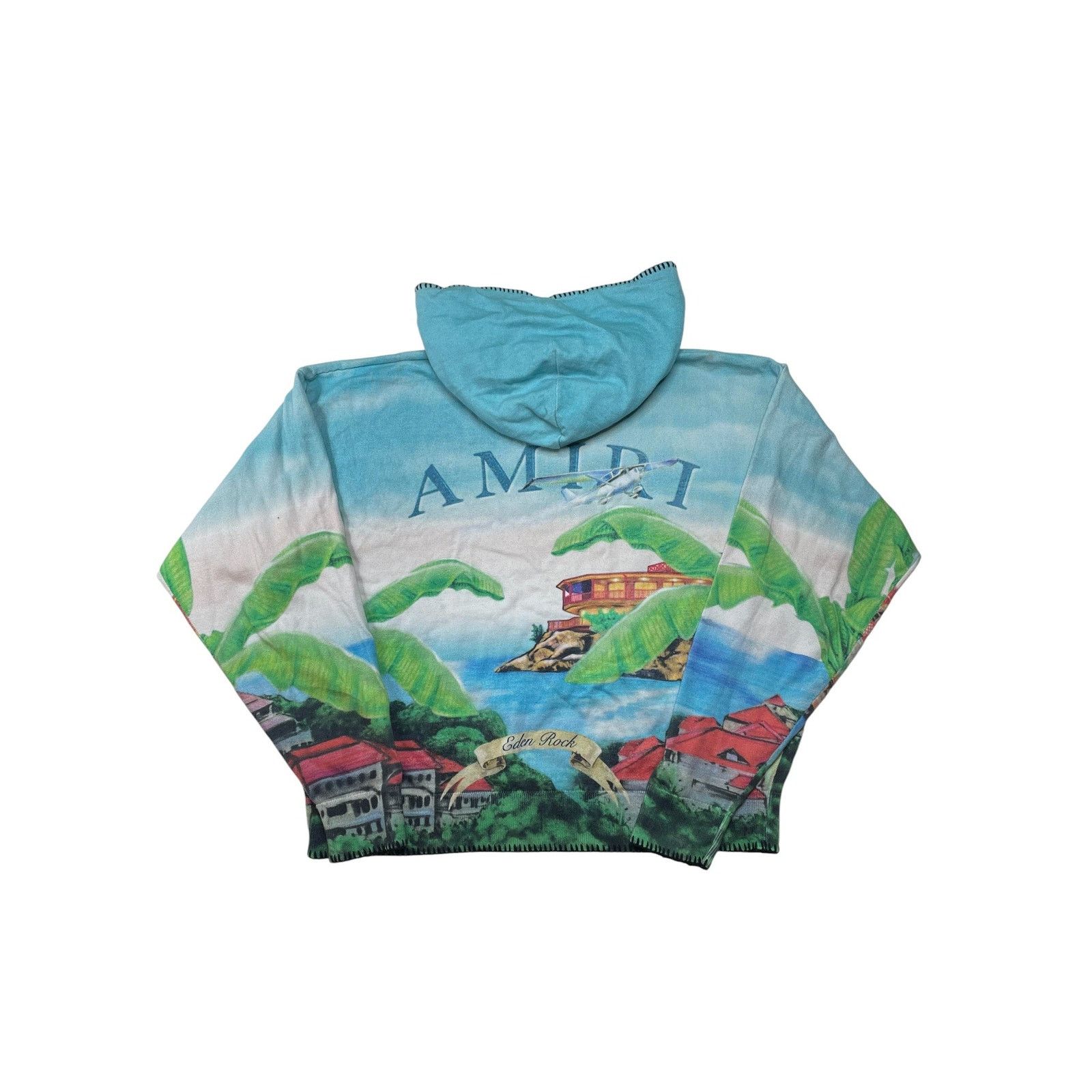 Amiri Amiri St Barths Baby Blue Hoodie Size US XL / EU 56 / 4 - 2 Thumbnail