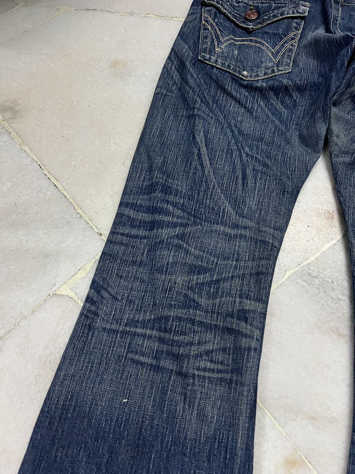 Kapital EDWIN 503 BLUE TRIP MUD WASH BOOTCUT JEANS Size US 32 / EU 48 - 15 Thumbnail