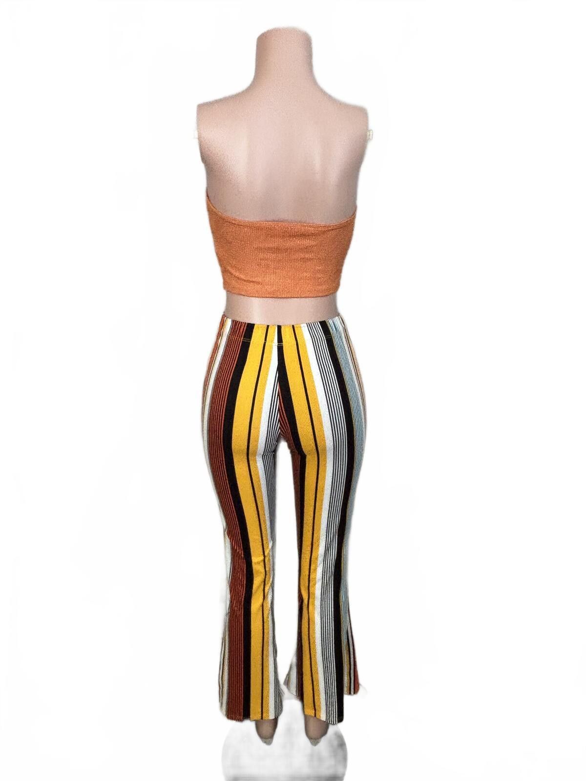 H&M H&M Festival Boho Orange Strapless Crop Top. Size Medium. Size 32" / US 10 / IT 46 - 5 Thumbnail