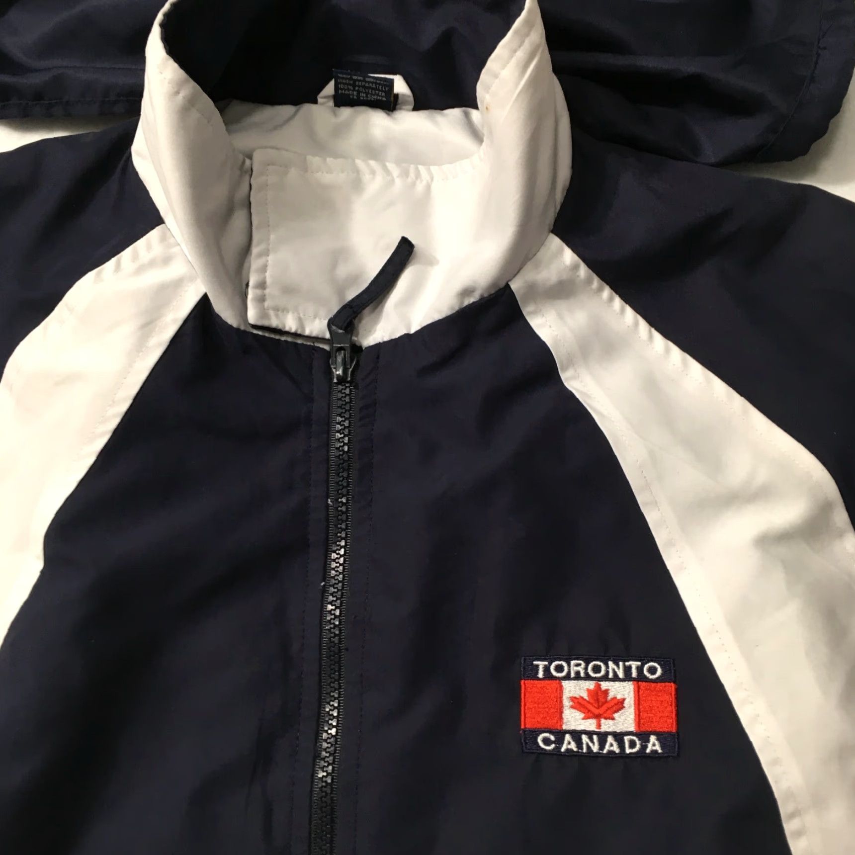 Vintage VINTAGE batini Windbreaker Jacket Mens XL Blue Embroidered 90s University Casual Relaxed Fit Size US XL / EU 56 / 4 - 2 Thumbnail