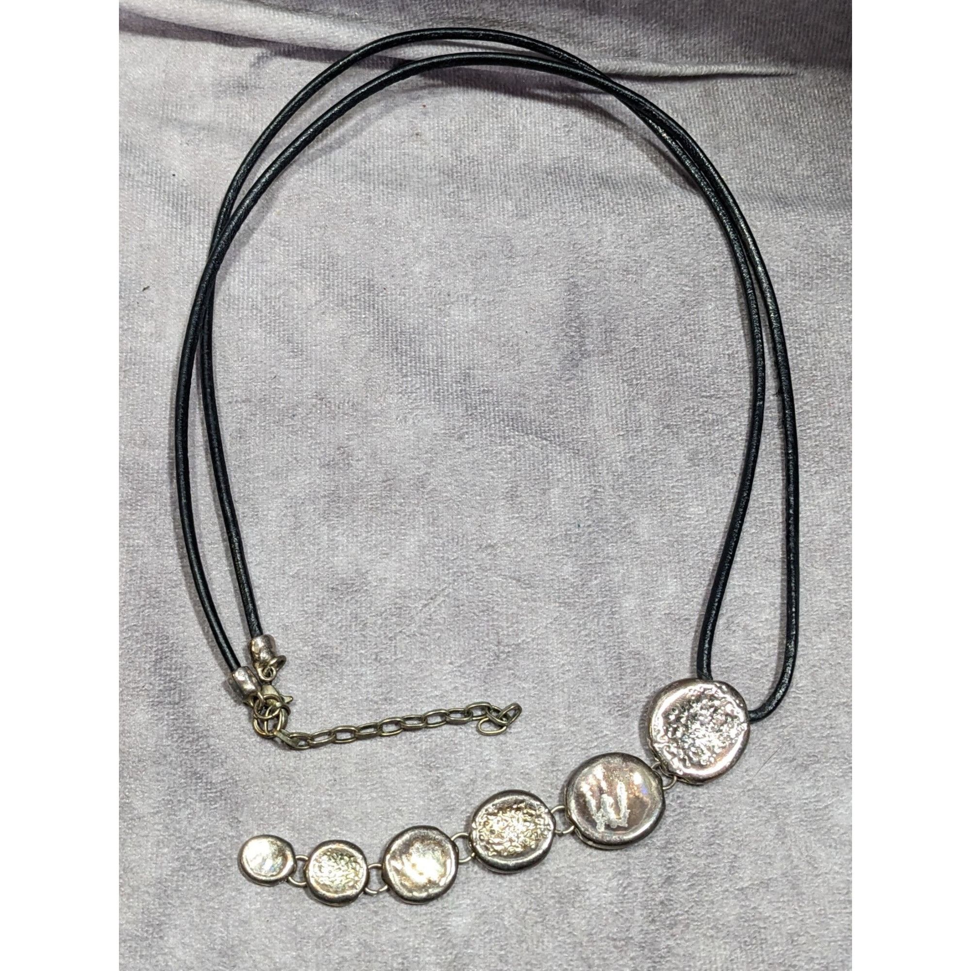 Other Vintage Brutalist Graduated Disc Pendant Silver Tone And Bla Size ONE SIZE - 7 Thumbnail