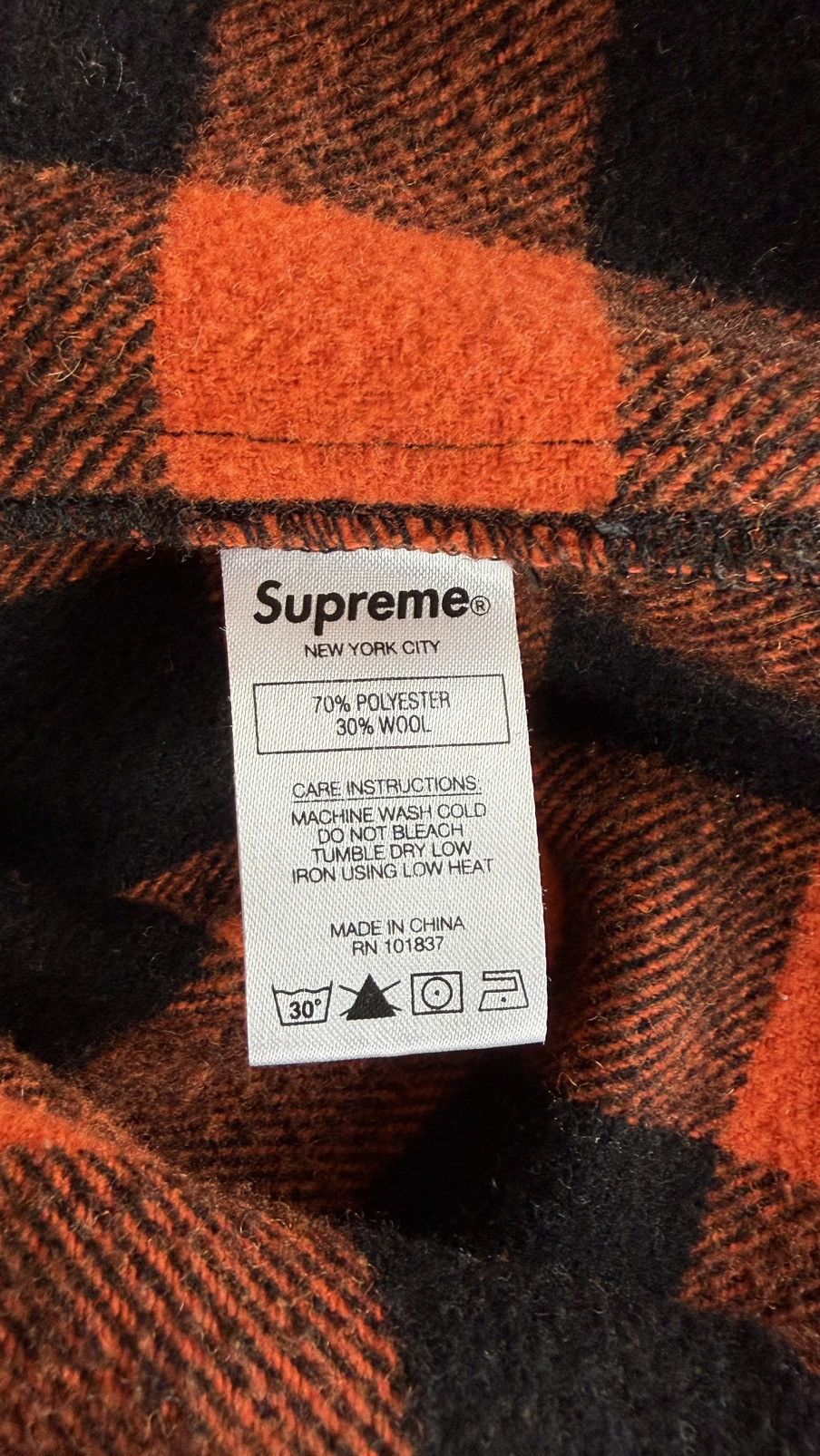 Supreme Supreme 1-800 Buffalo Plaid Shirt Orange FW18 – Size L Size US L / EU 52-54 / 3 - 7 Thumbnail