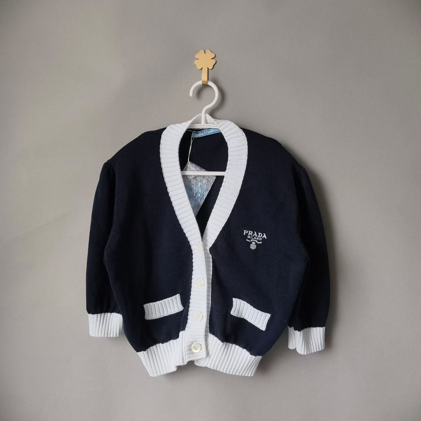 Prada Prada Logo Knit Cardigan Size S / US 4 / IT 40 - 1 Thumbnail