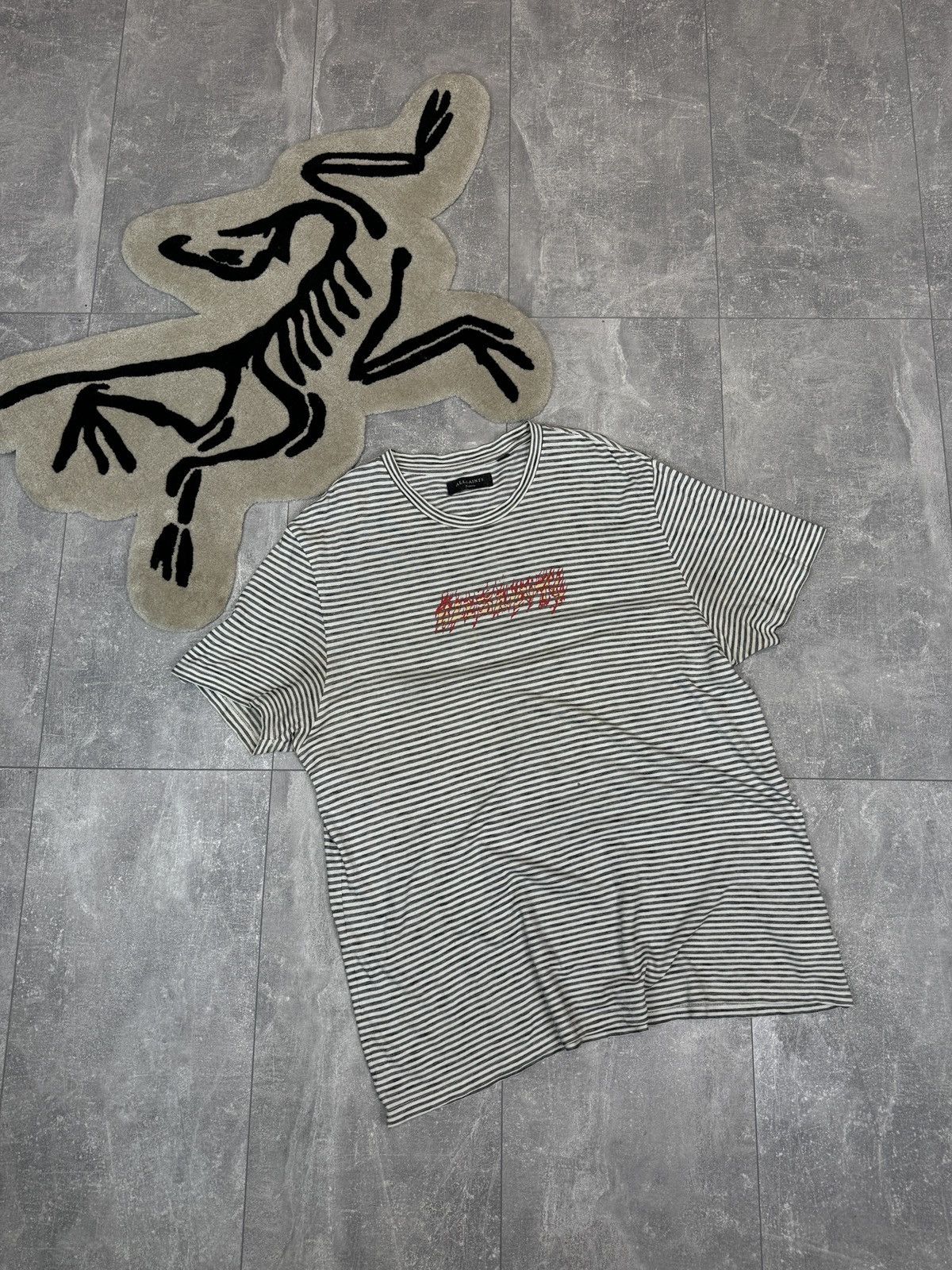 Allsaints × Vintage Mens Vintage AllSaints BURNER STRIPE SS CREW T-shirt tee y2k Size US M / EU 48-50 / 2 - 1 Thumbnail