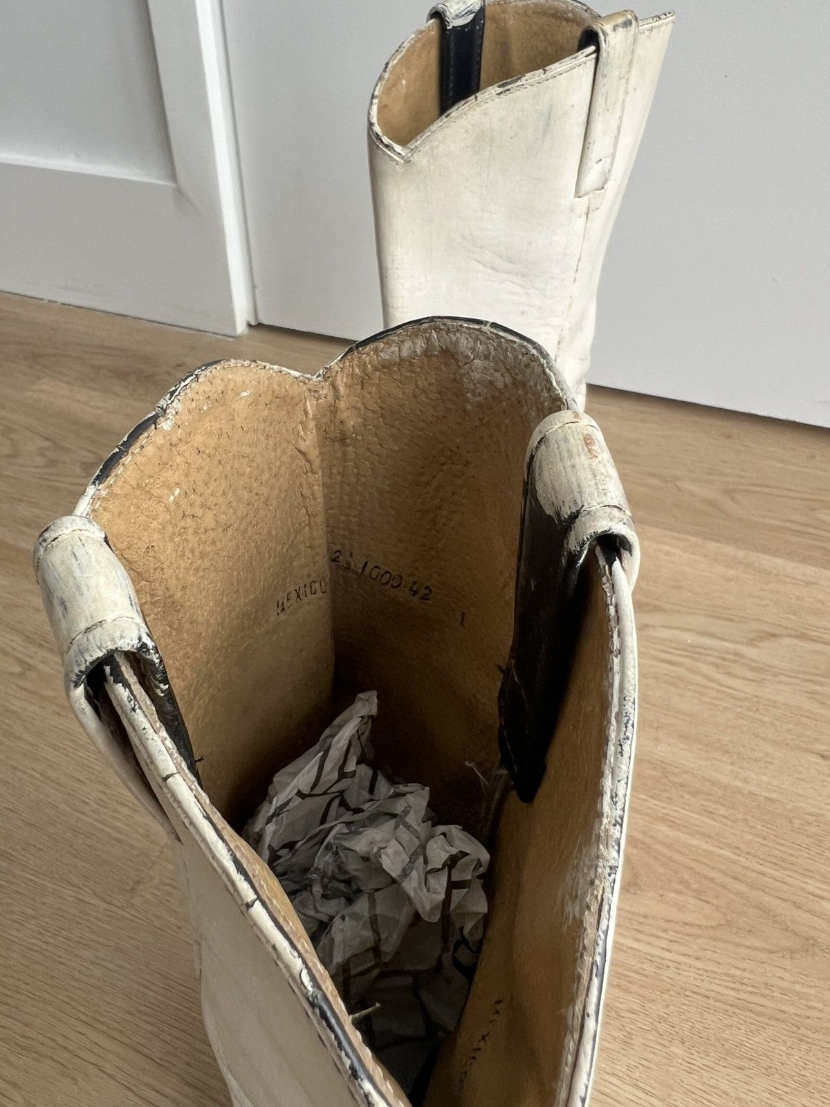 Maison Margiela SS00 White Painted Cowboy Boots Size US 9 / EU 42 - 8 Thumbnail