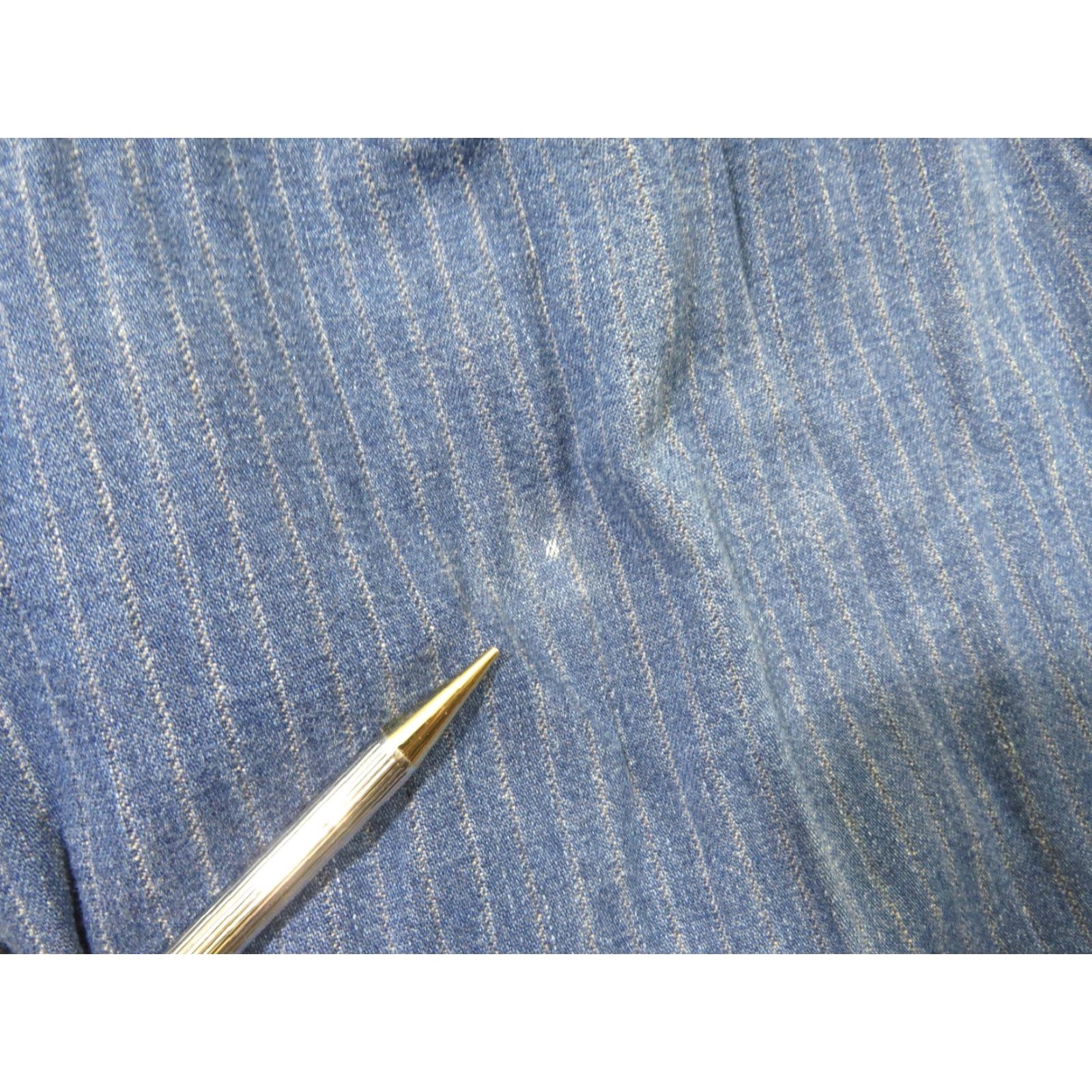Lee VINTAGE Lee Riders Jeans Denim Ladies 13W 29X32 High Waist Pin Striped 1980s Disco Blue Mens Womens Girls? Size 29" - 5 Thumbnail