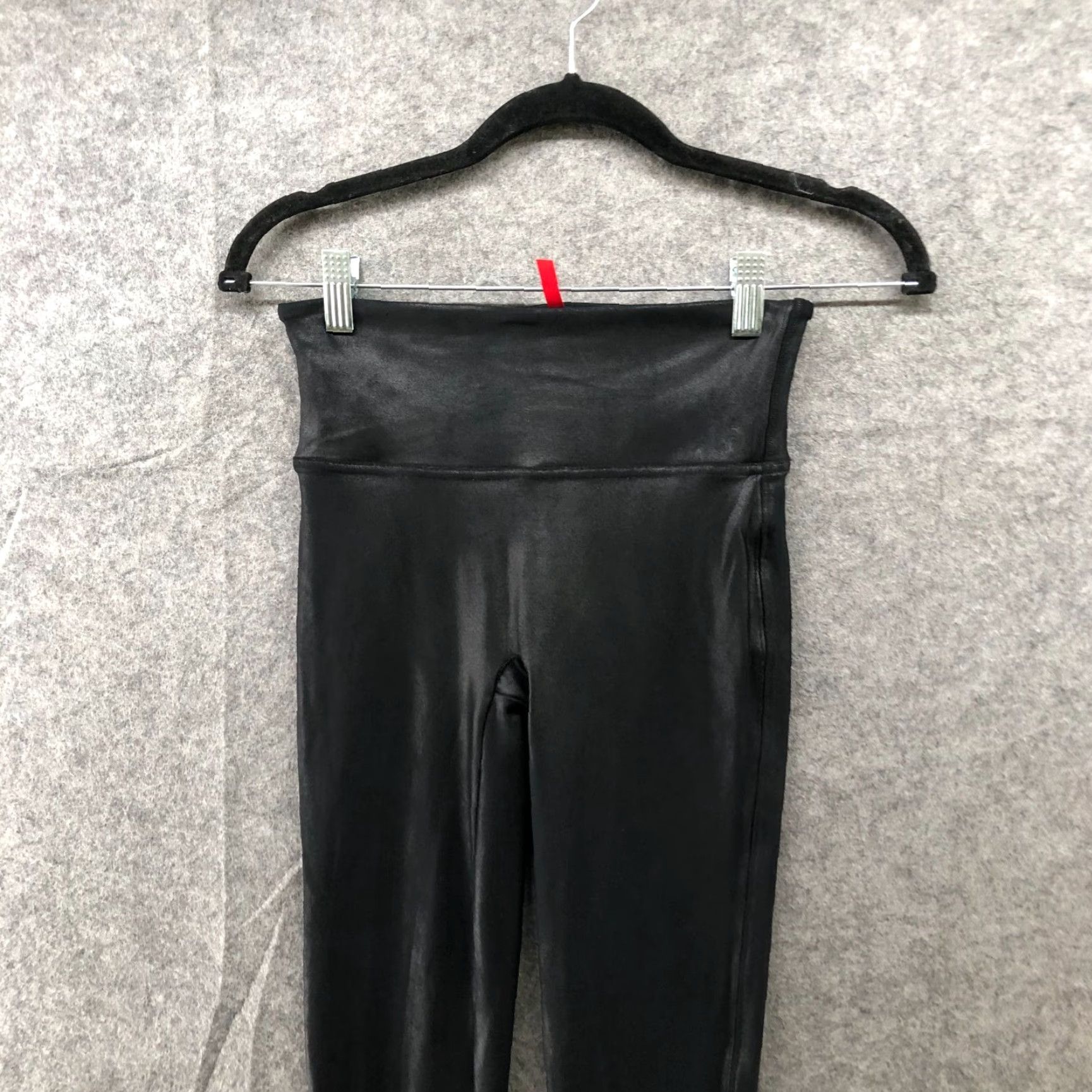 Spanx Spanx Leggings Womens S Black Faux Leather High Waisted Contour Shiny Contour Size 28" / US 6 / IT 42 - 3 Thumbnail
