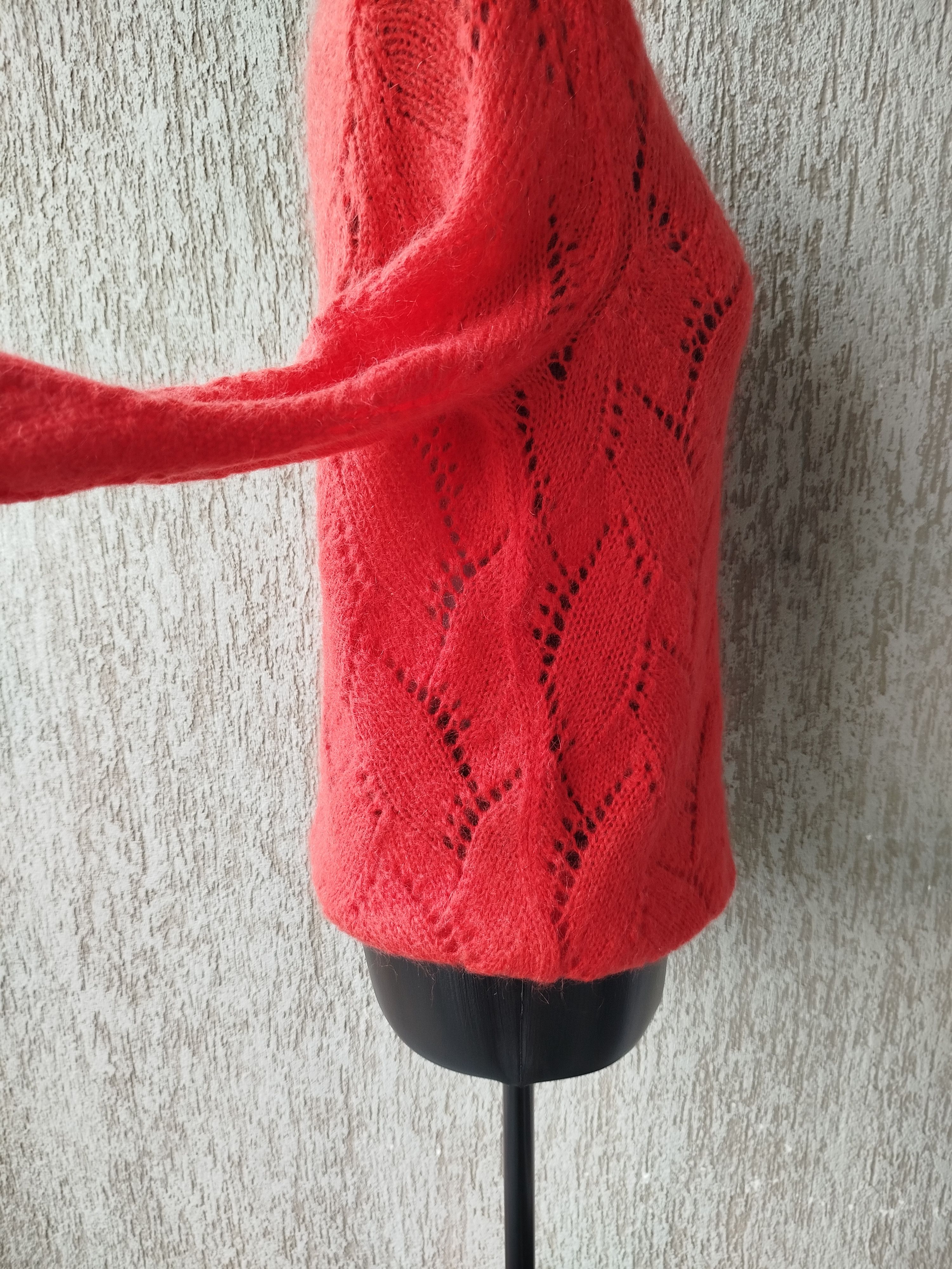 Sezane Sweater Jumper Coral Lace Knit Mohair Merino Size S Size S / US 4 / IT 40 - 6 Thumbnail