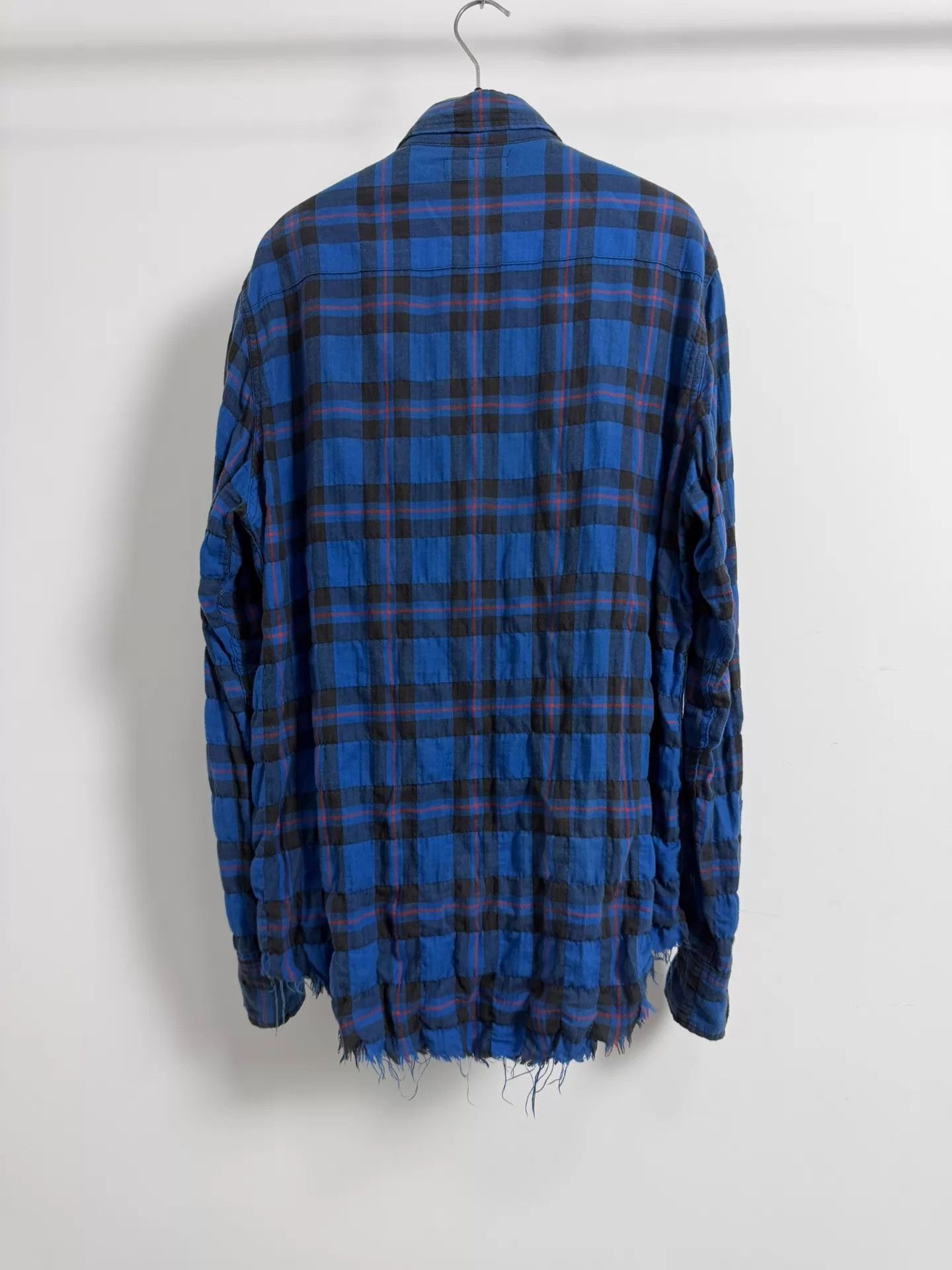 Saint Laurent Paris SLP 16ss distressed raw hem blue black red check shirt sizeL Size US L / EU 52-54 / 3 - 2 Thumbnail