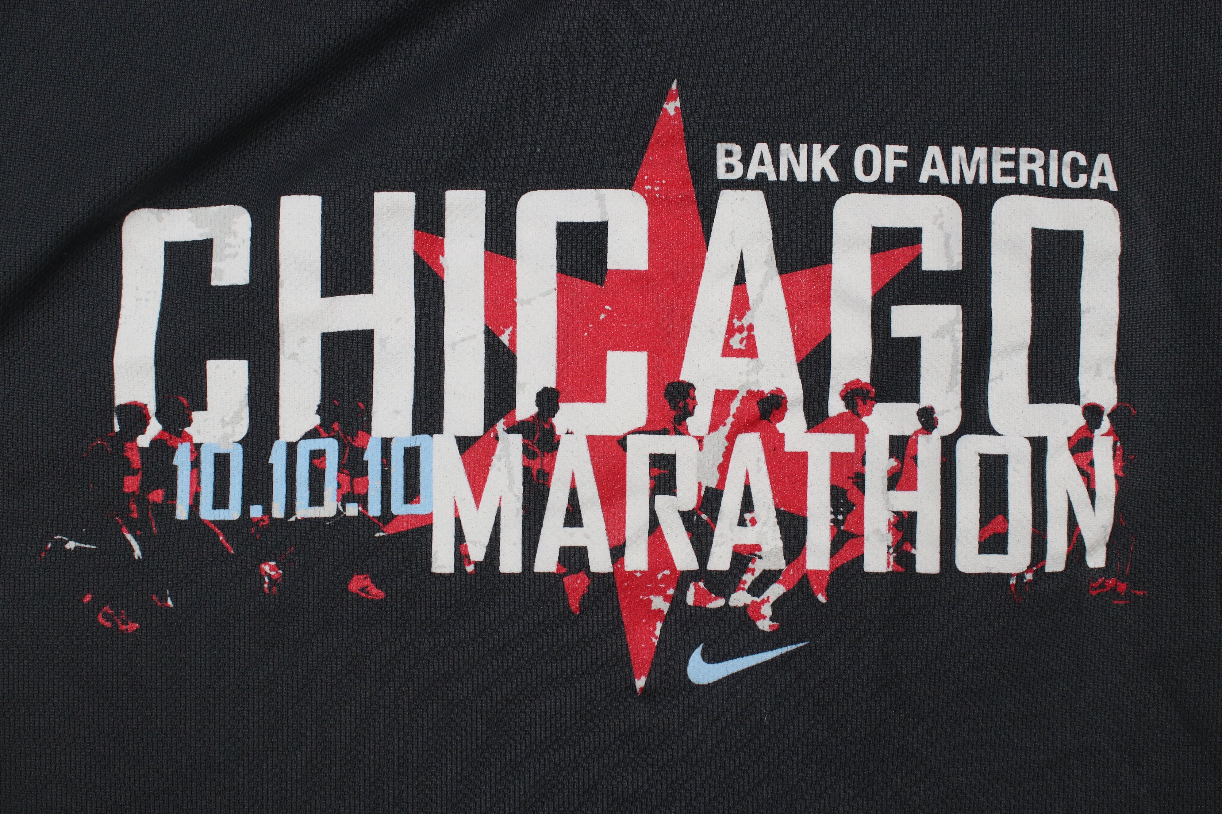 Nike × Vintage Vintage Y2K Nike Chicago Marathon Long Sleeve T-Shirt Gray Size US XXL / EU 58 / 5 - 4 Thumbnail