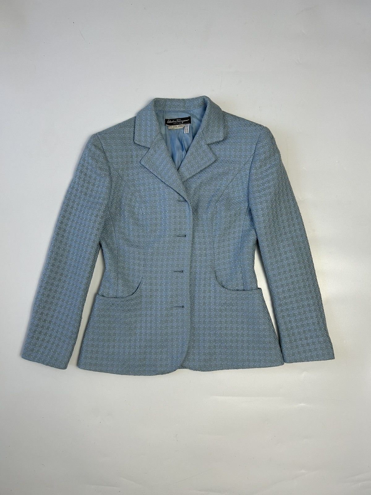 Designer × Salvatore Ferragamo SALVATORE FERRAGAMO LIGHT BLUE BLAZER Size S / US 4 / IT 40 - 1 Thumbnail