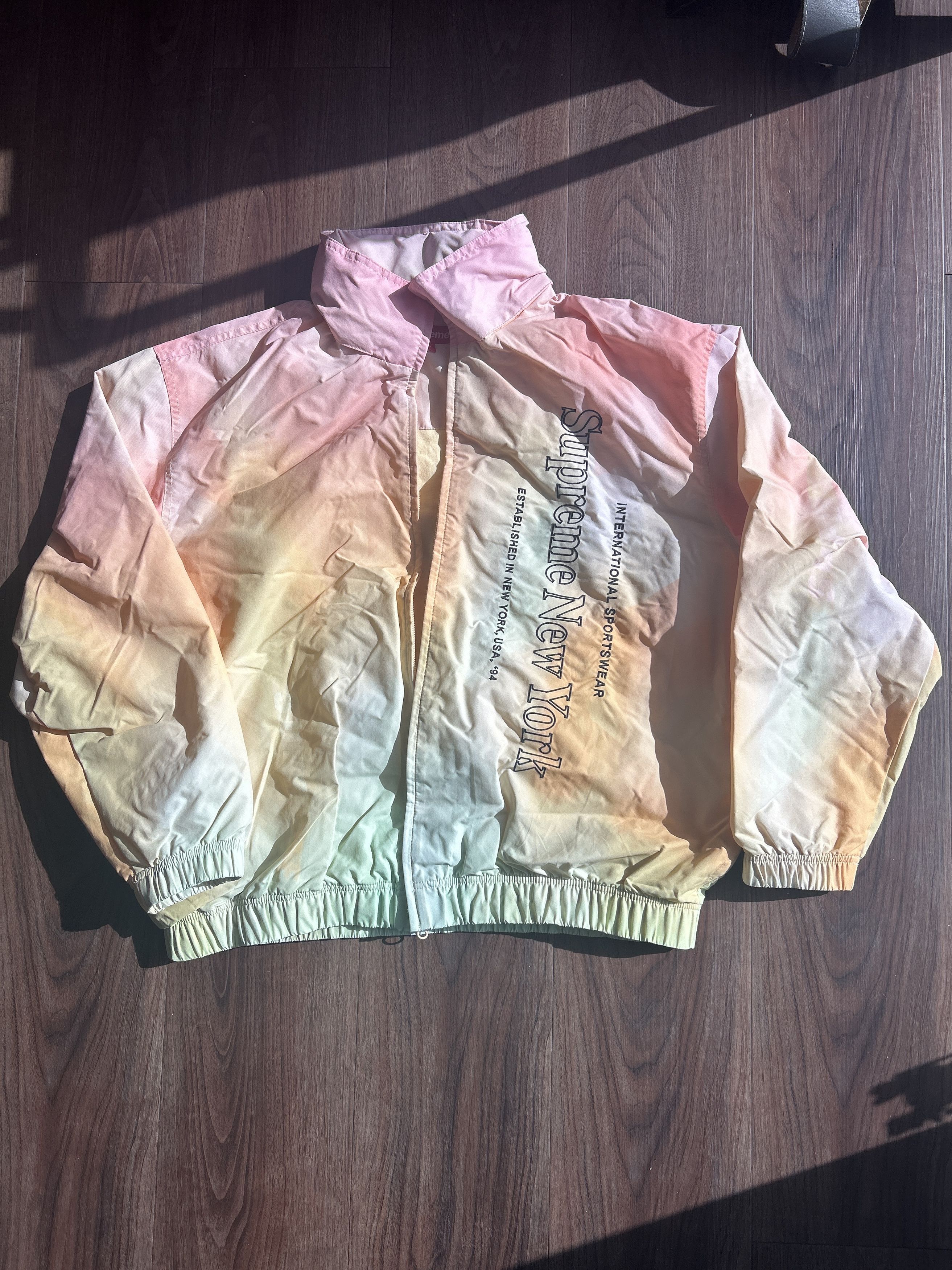 image of Supreme Side Logo Track Jacket 'yellow Gradient', Men's (Size Medium)