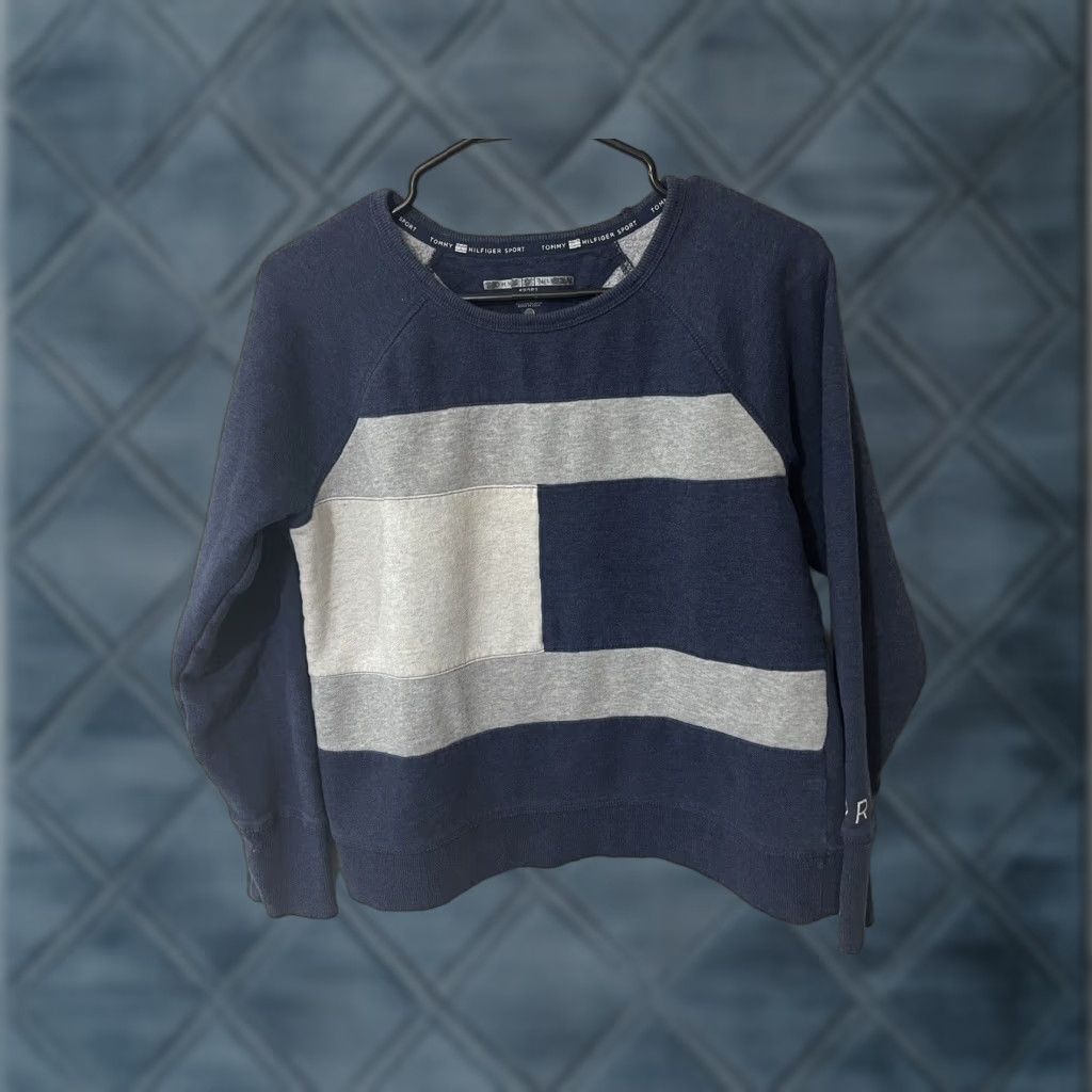 Tommy Hilfiger Tommy Hilfiger Sport Sweater Womens Small Petite Blue Gray White Long Sleeve Size S / US 4 / IT 40 - 1 Thumbnail