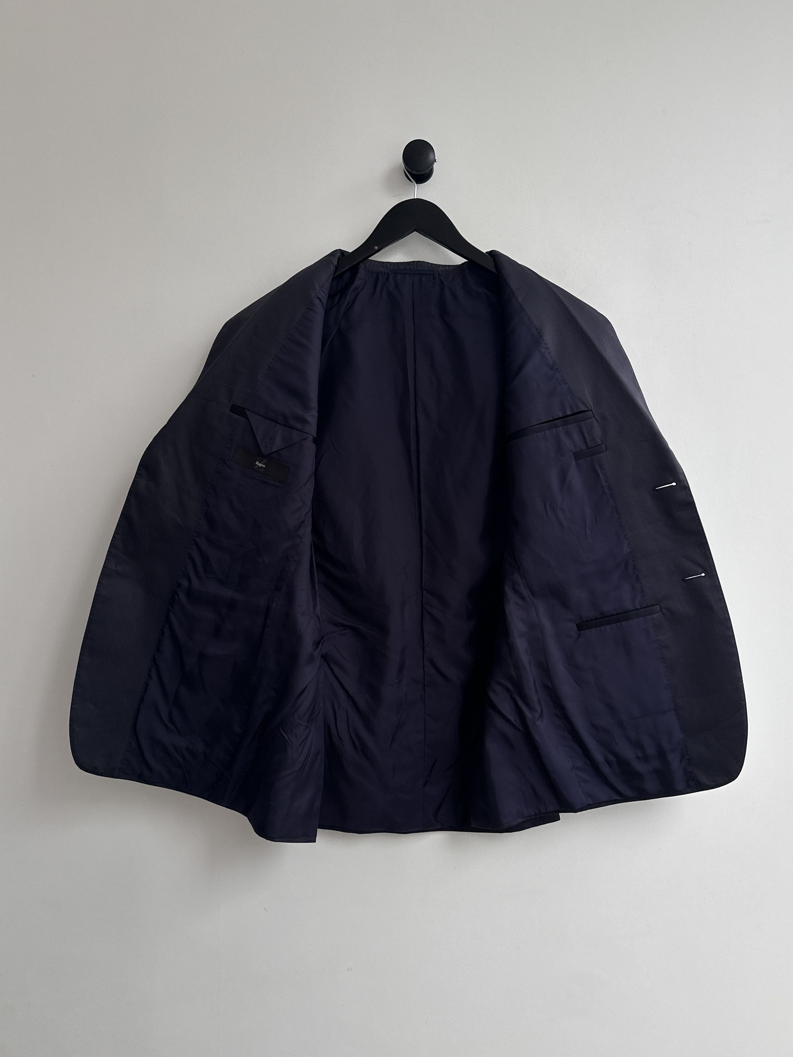 Ermenegildo Zegna Ermenegildo Zegna Navy Blazer Slim Fit Size 46R - 3 Thumbnail
