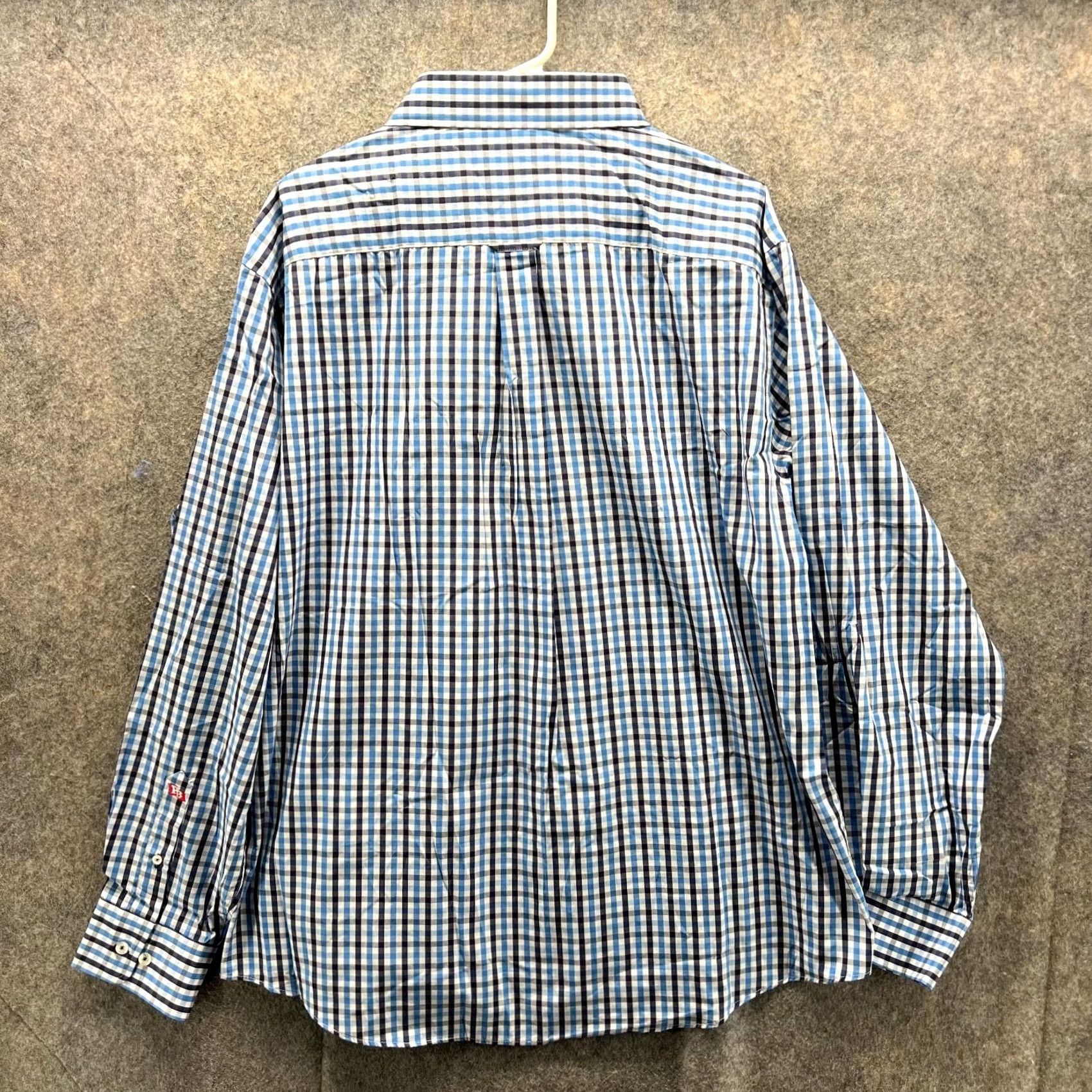 Vintage Pennington Bailes Shirt Men XL Check Blue Plaid Button Down Dress Shirt XL Size 46R - 2 Thumbnail