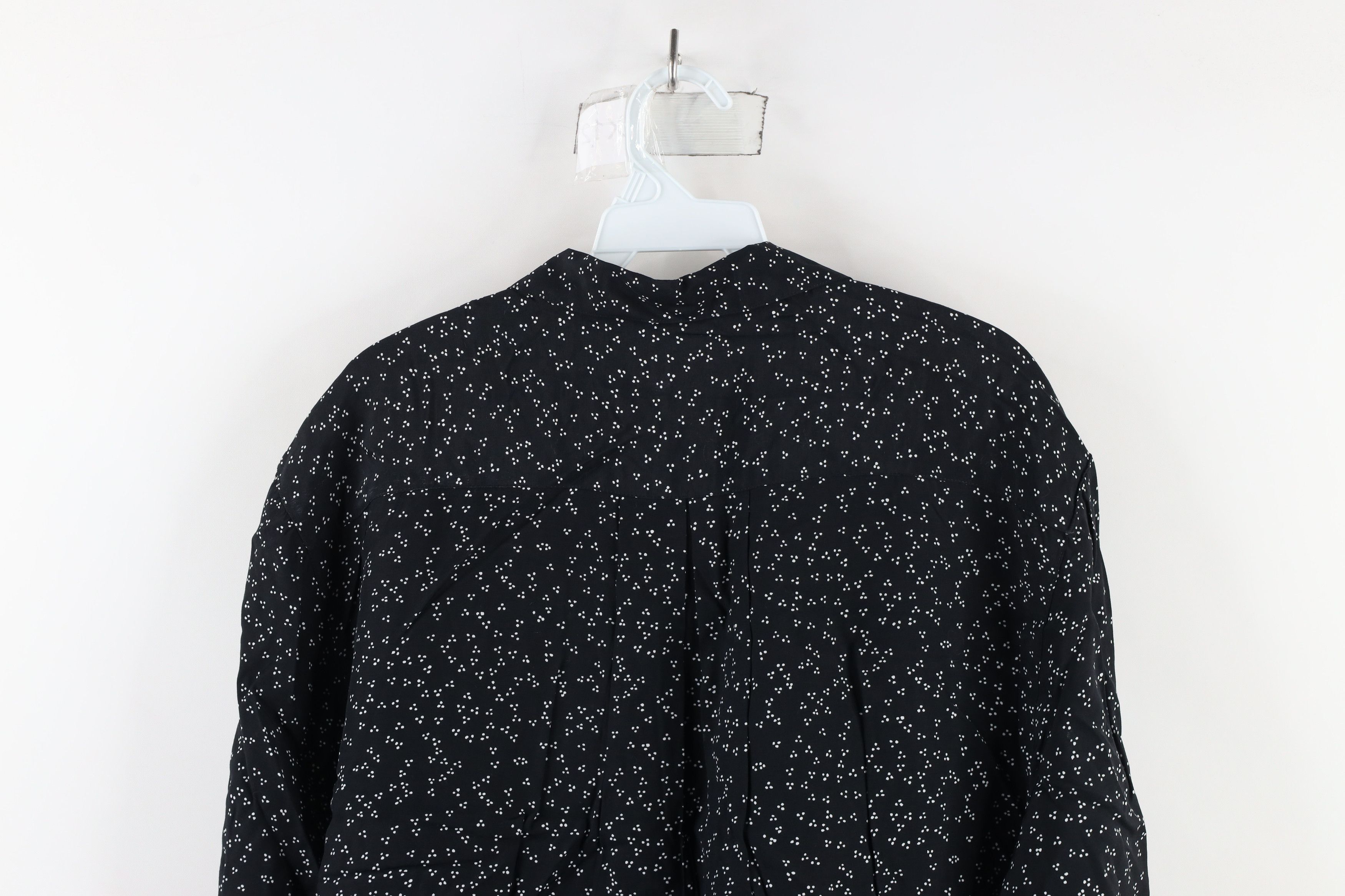Esprit × Vintage Vintage 90s Esprit Rayon Looped Collar Button Shirt Black Size L / US 10 / IT 46 - 8 Thumbnail
