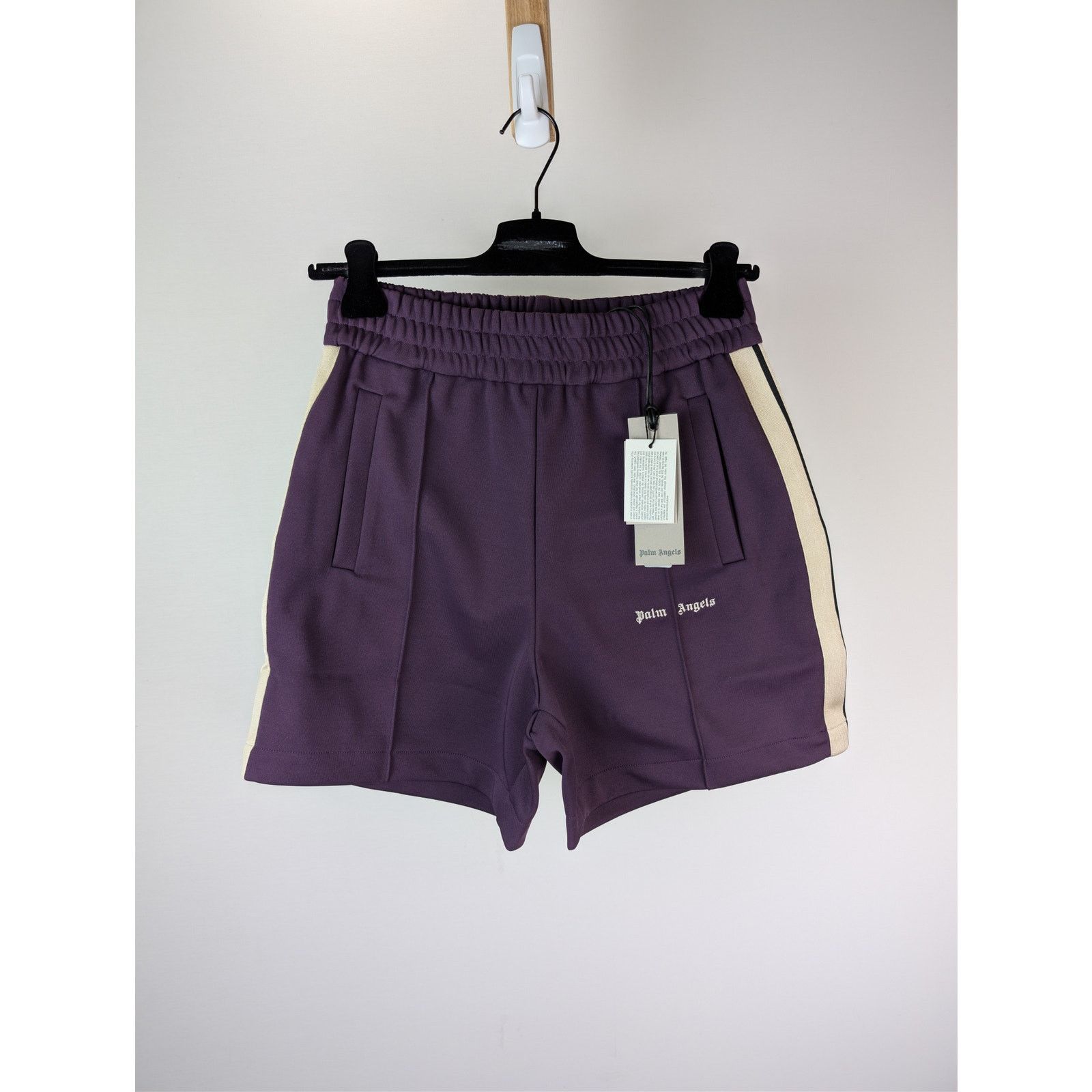 Palm Angels o1rshd1 Classic Logo Track Shorts in Dark Purple / Off-White Size US 38 / EU 54 - 7 Thumbnail