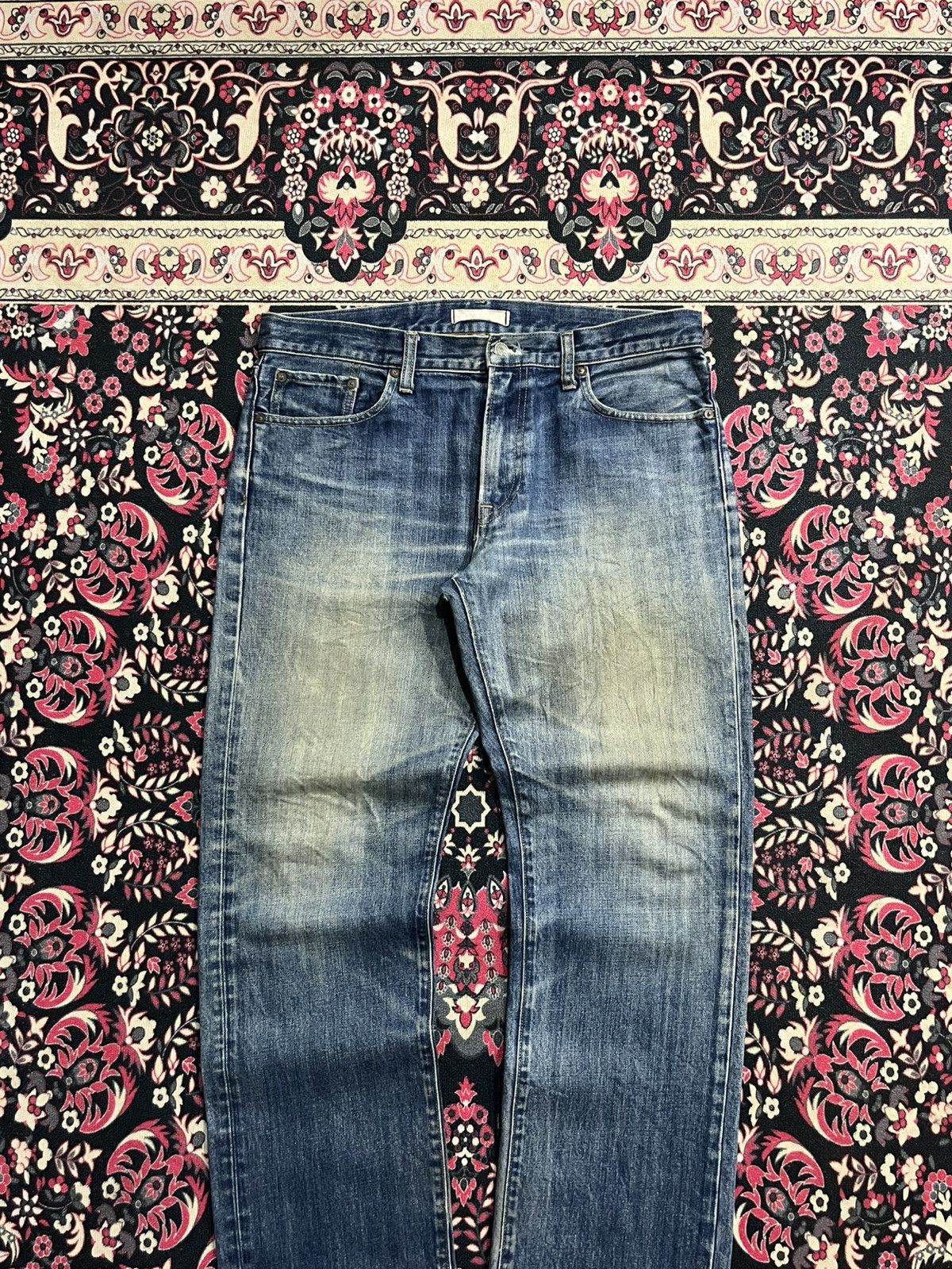 Undercover × Uniqlo Vintage Y2K Uniqlo Blue Faded Washed Straight Leg Jeans Size US 32 / EU 48 - 3 Thumbnail