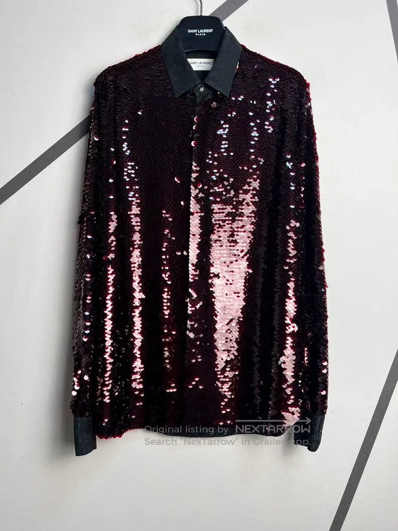 Saint Laurent Paris Saint Laurent Paris Garnet Gradient Sequin-embellished Bla Size XS / US 0-2 / IT 36-38 - 1 Thumbnail
