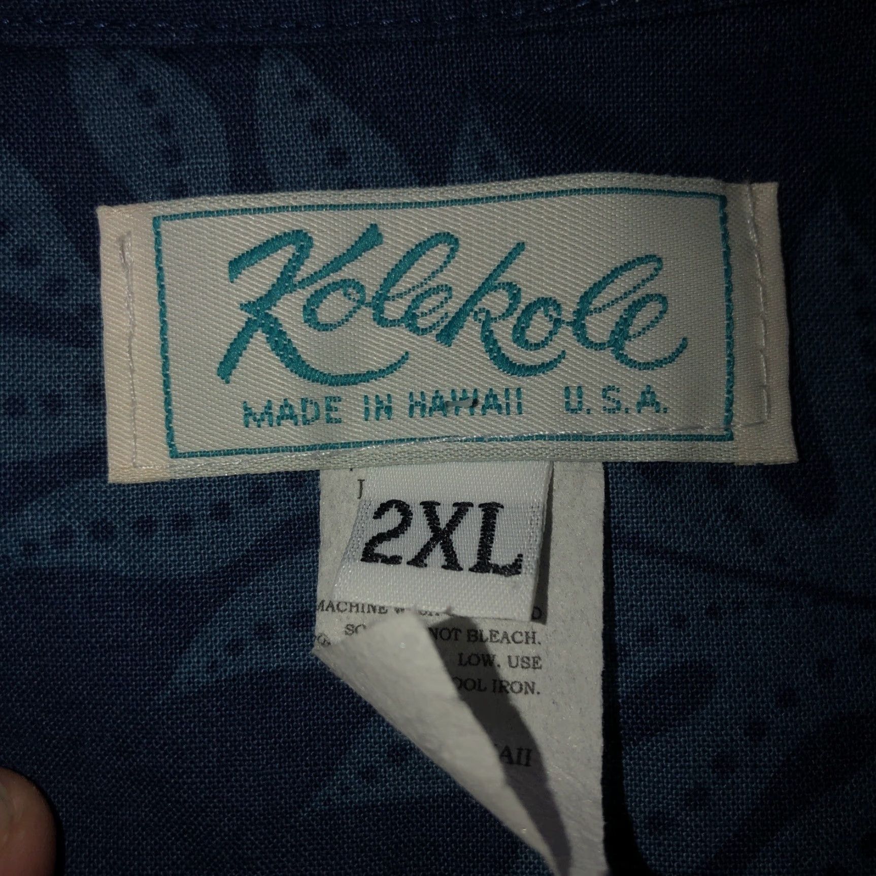 Vintage KoleKole Hawaii Made Blue Hawaiian Shirt Mens 2XL Short Sleeve Button-Up Size US XXL / EU 58 / 5 - 3 Thumbnail