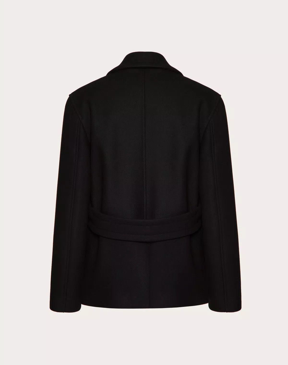 Valentino oc11z0725 Technical Wool Cloth Peacoat in Black Size US L / EU 52-54 / 3 - 2 Thumbnail