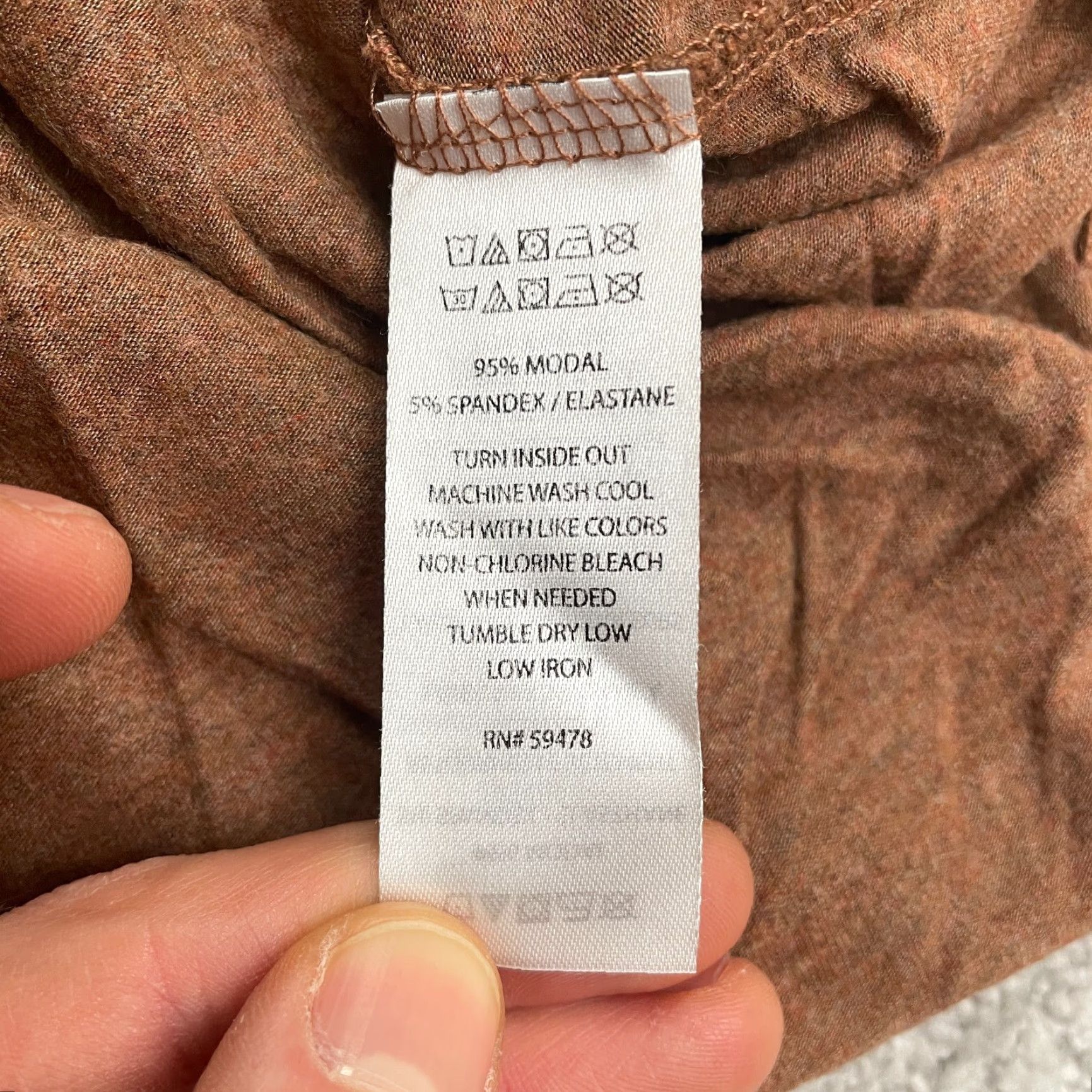 Vintage Tahari Blouse Womens XS Brown Long Sleeve Round Neck Knit Tunic Top Casual Stretch Logo Metal? (Note: unsure) Size XS / US 0-2 / IT 36-38 - 6 Thumbnail