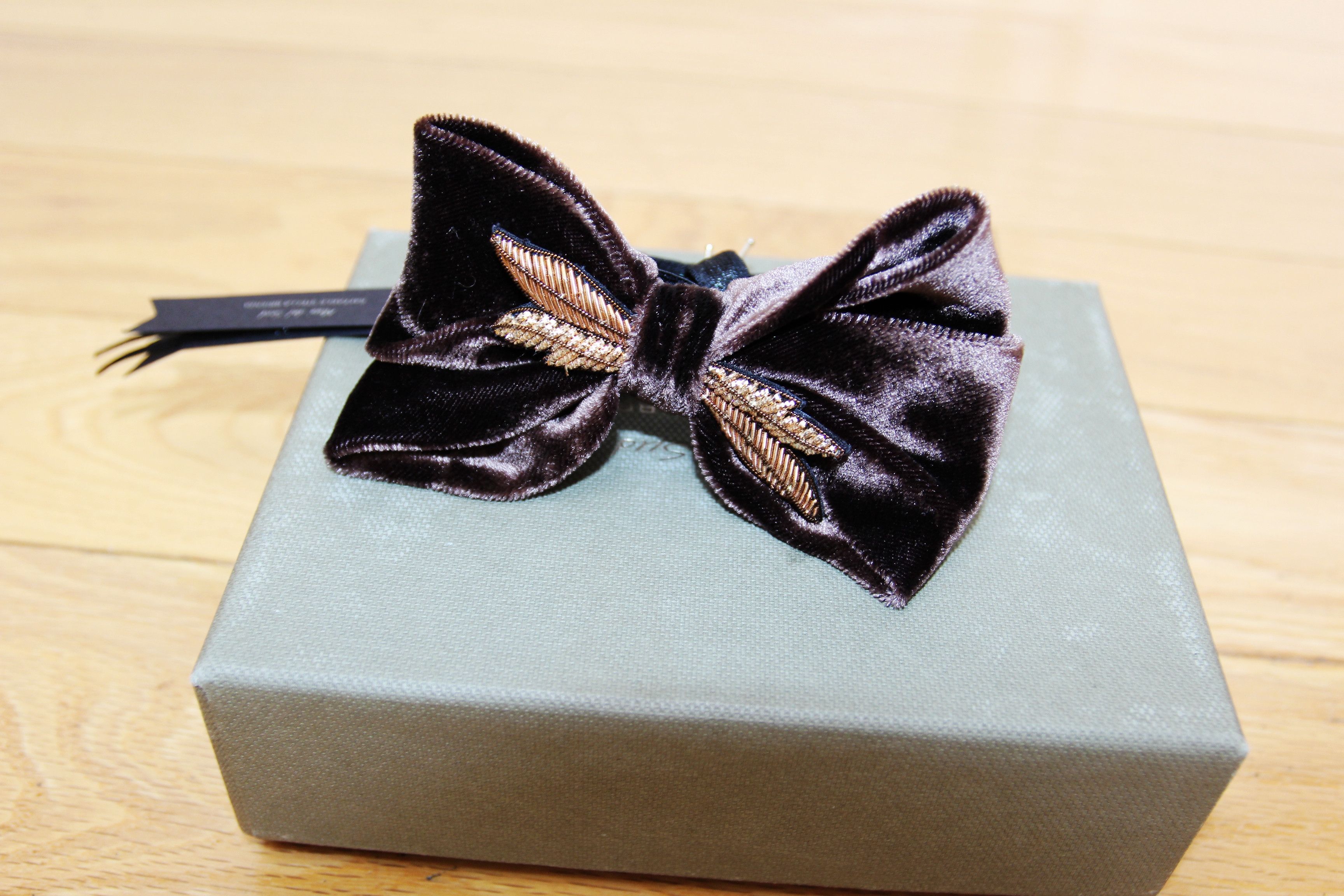 Other BNWT AW25 MANI DEL SUD ESPRESSO VELVET BOW TIE Size ONE SIZE - 2 Thumbnail