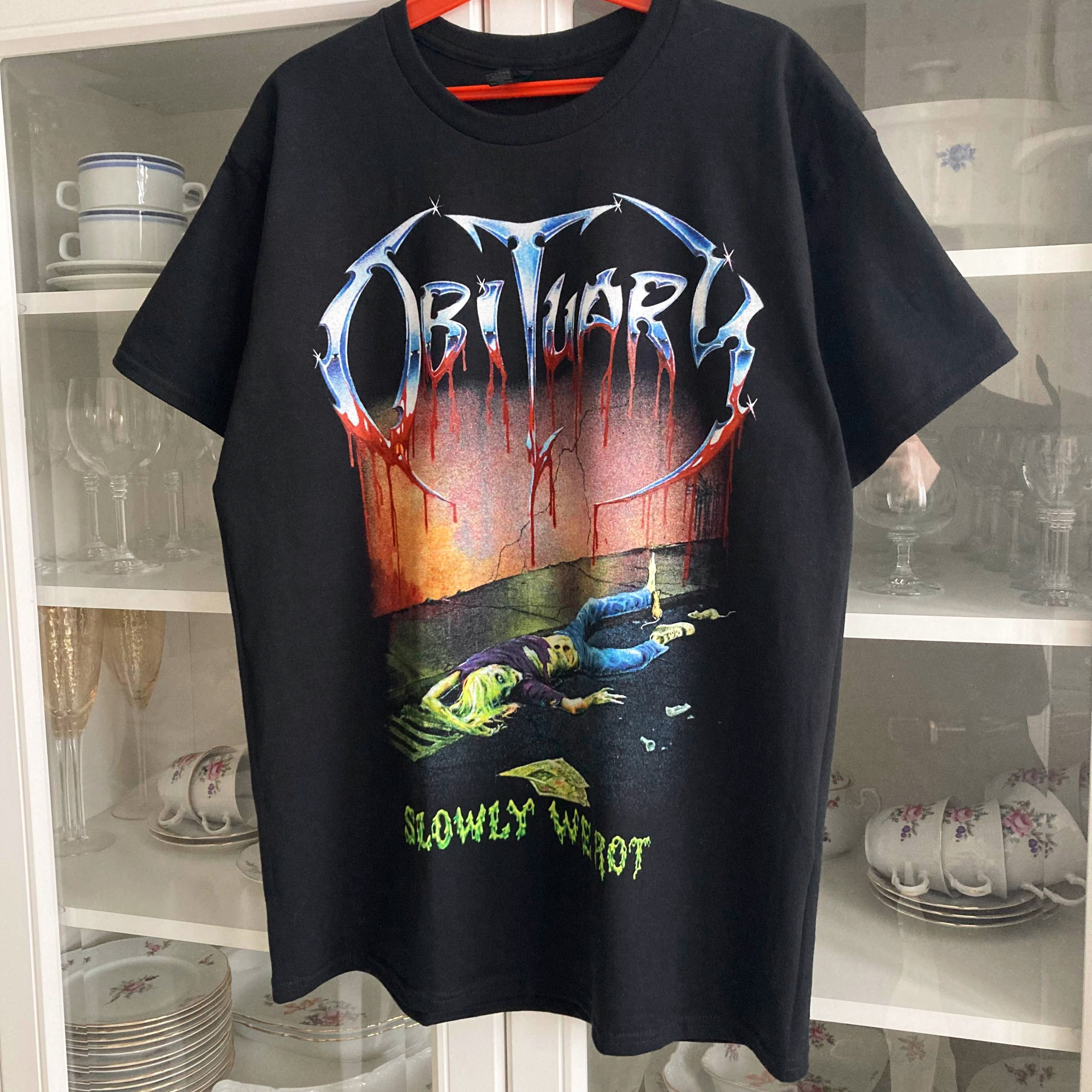Band Tees T-shirt Obituary - Slowly we rot - death metal band Size US L / EU 52-54 / 3 - 3 Thumbnail