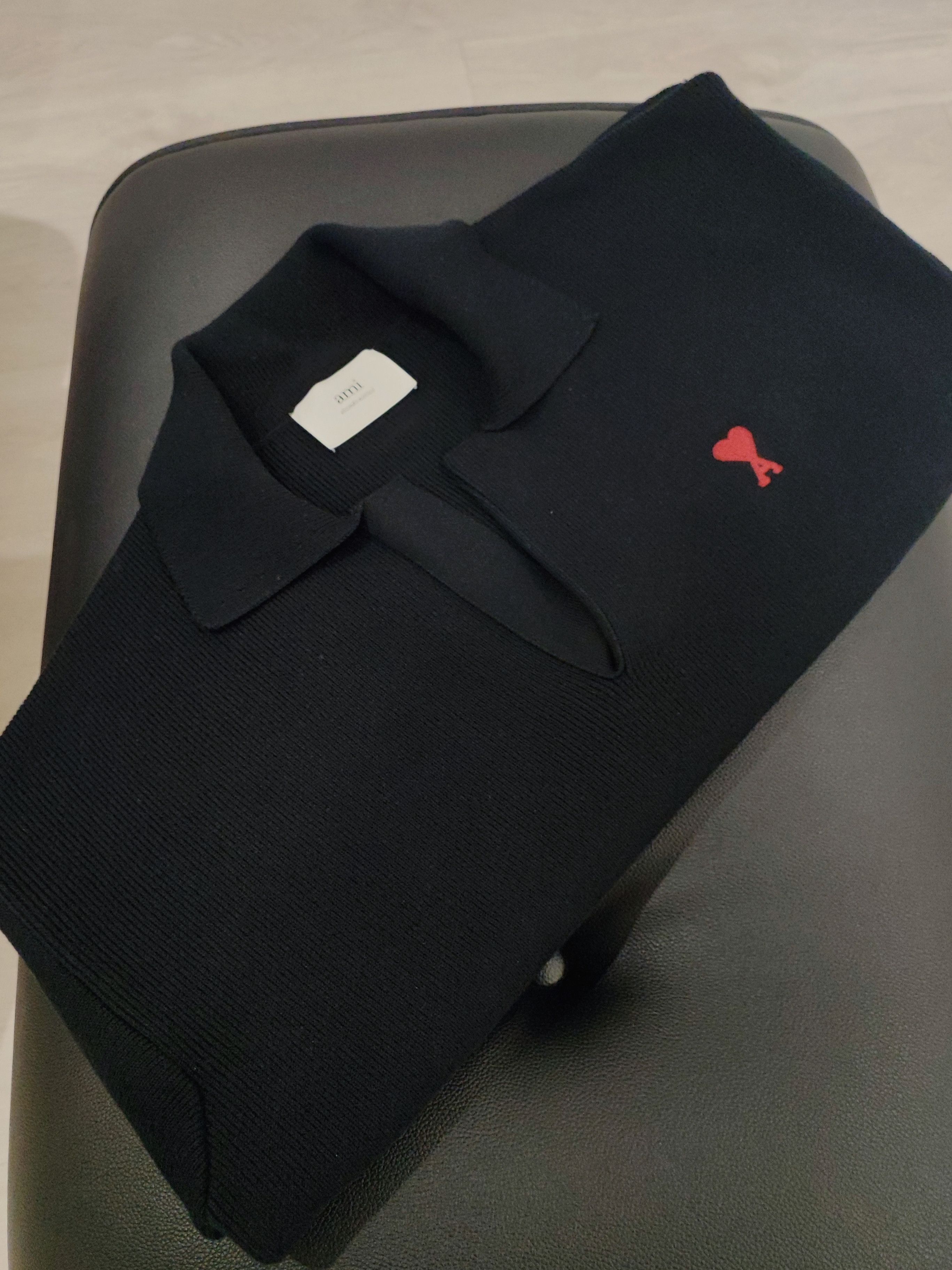 AMI Ami Paris - Ami De Cœur cotton-blend cropped polo Size US S / EU 44-46 / 1 - 6 Thumbnail