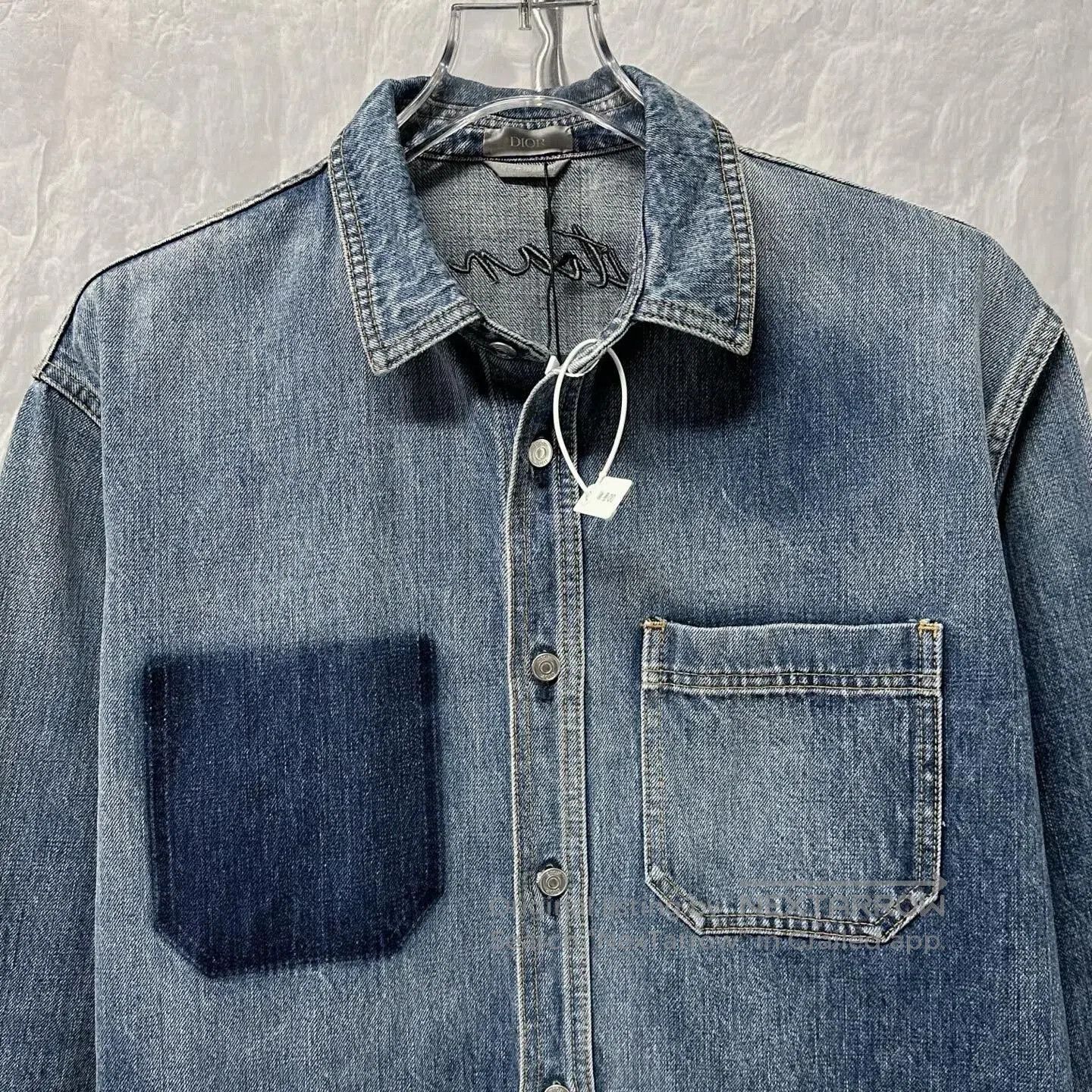 Dior dior embroidered denim shirt jacket. Size L / US 10 / IT 46 - 2 Thumbnail