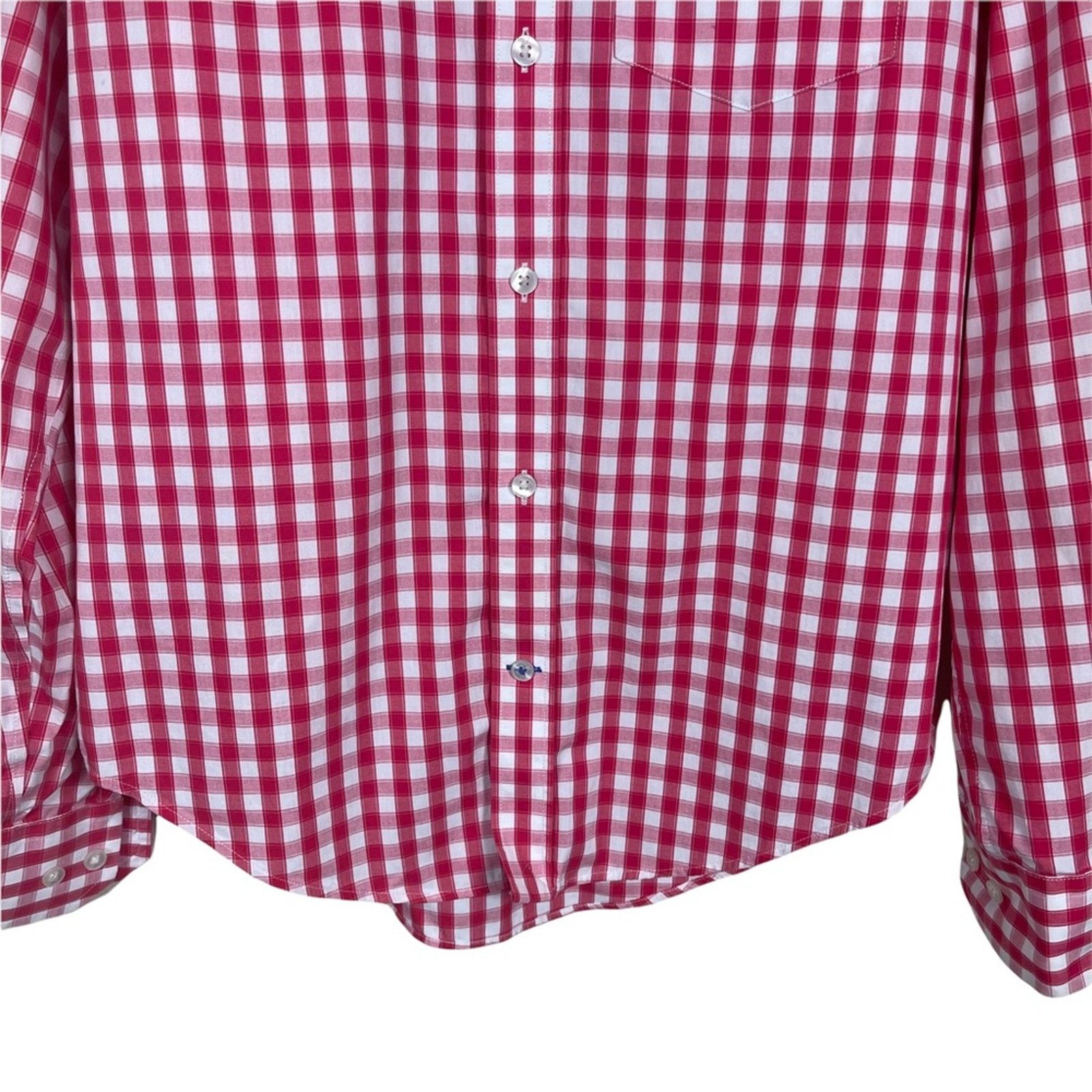 Gap Gap Gingham No Iron Button Long Sleeve Shirt Red White Small Size US S / EU 44-46 / 1 - 3 Thumbnail