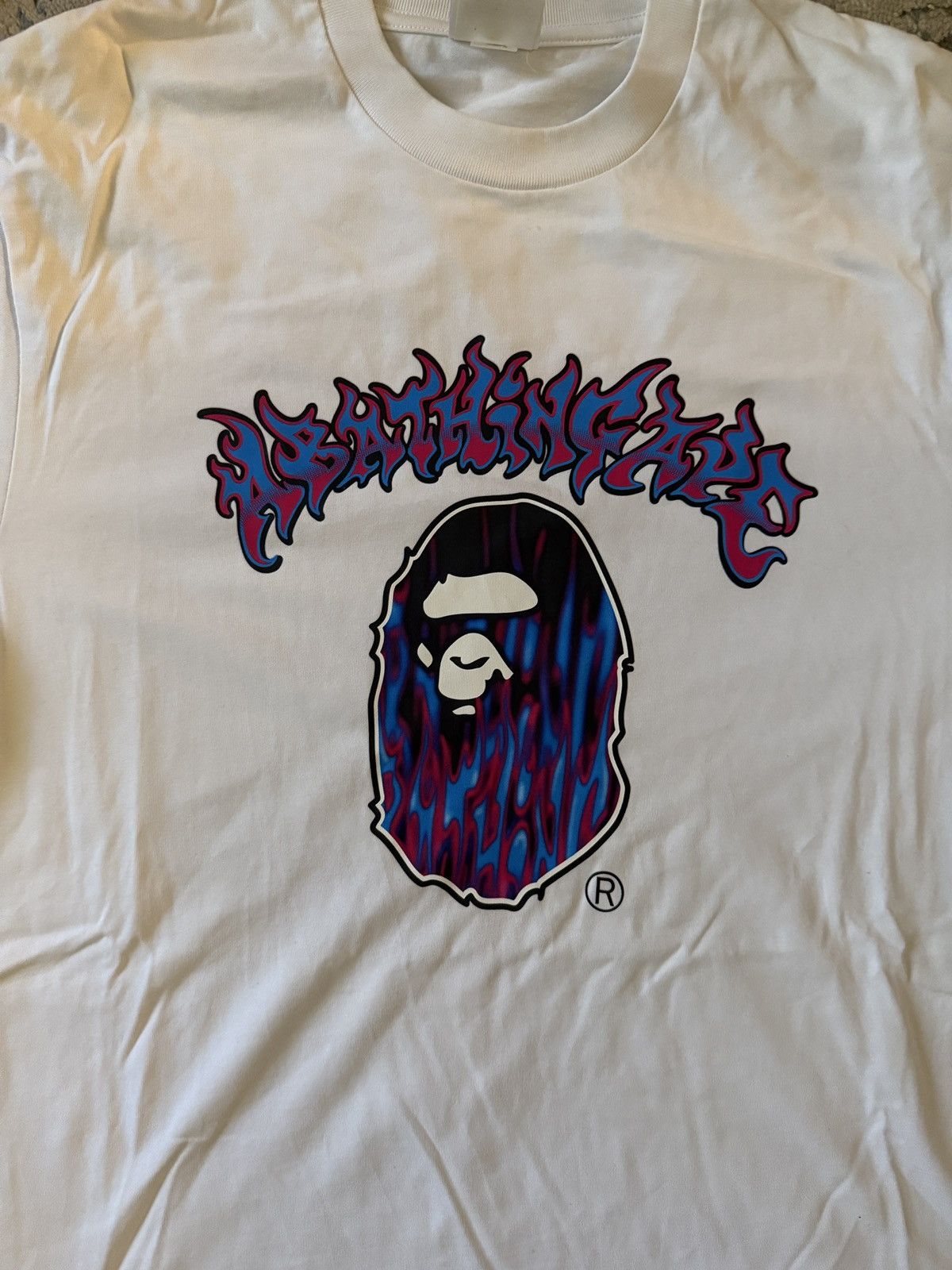 Bape Bape white flame T shirt Size US L / EU 52-54 / 3 - 2 Thumbnail