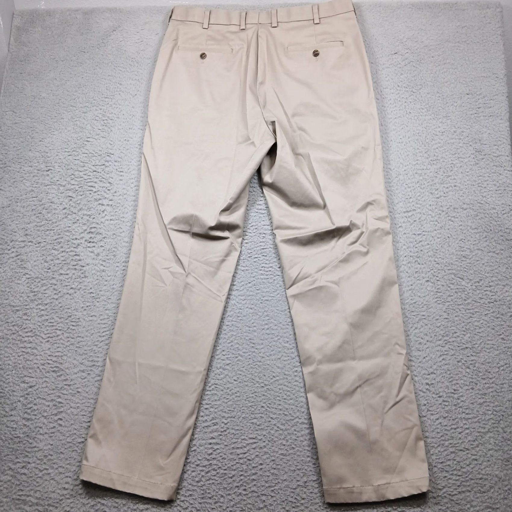 Brooks Brothers Brooks Brothers Clark Fit Stretch Chino Pants Men 36x34 Khaki Beige Flat Front 5-Pocket Business Casual Size US 36 / EU 52 - 3 Thumbnail