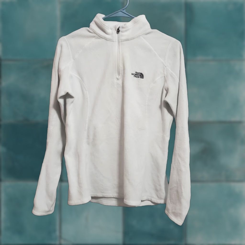 The North Face VINTAGE The North Face Fleece Pullover Shirt 1/4 Zip Long Sleeve White Womens (S) Logo Outdoors Size S / US 4 / IT 40 - 1 Thumbnail