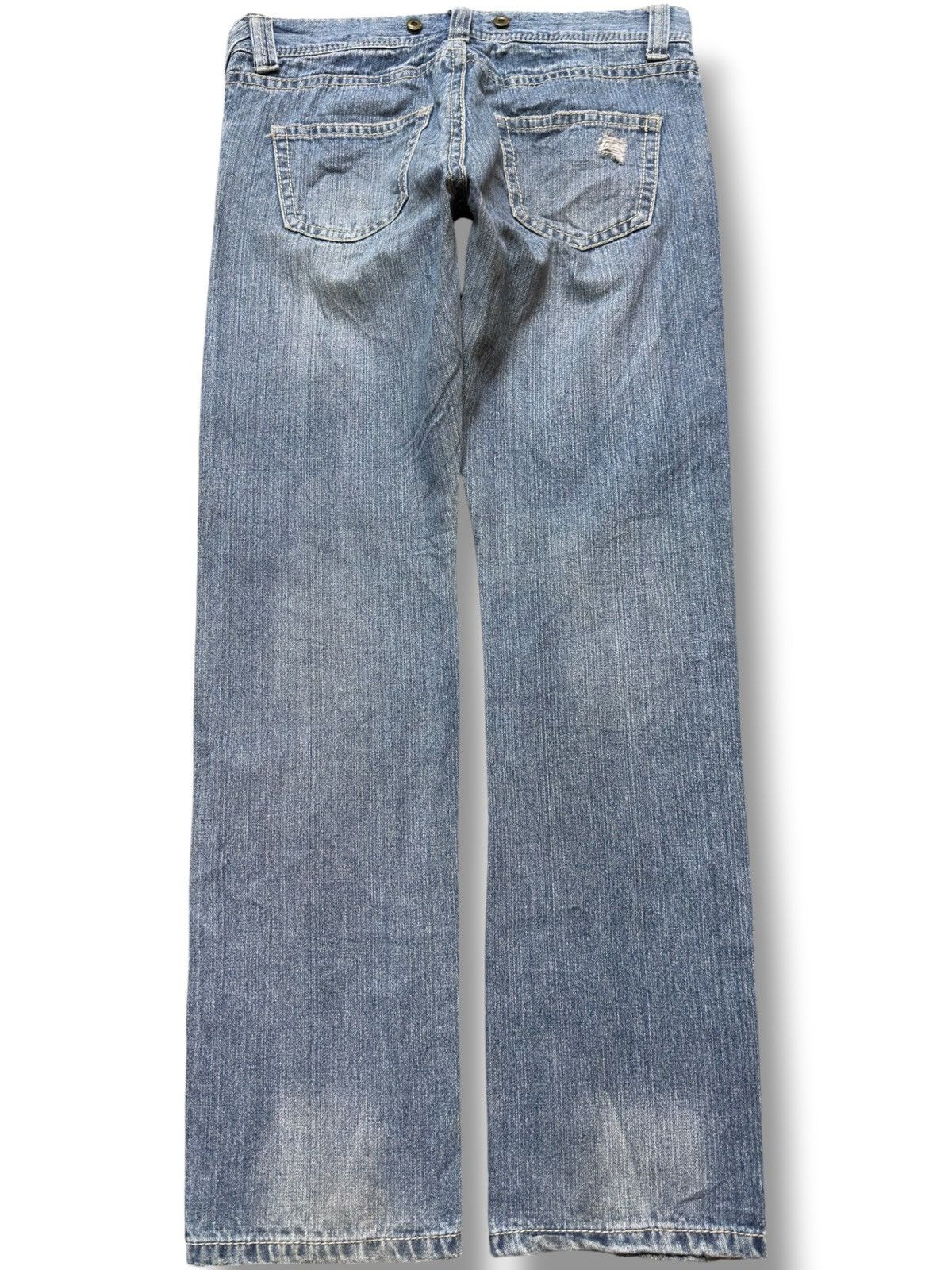 If Six Was Nine Vintage Japanese Brand Faded Ripped Grunbe Distressed Denim Size US 33 - 3 Thumbnail
