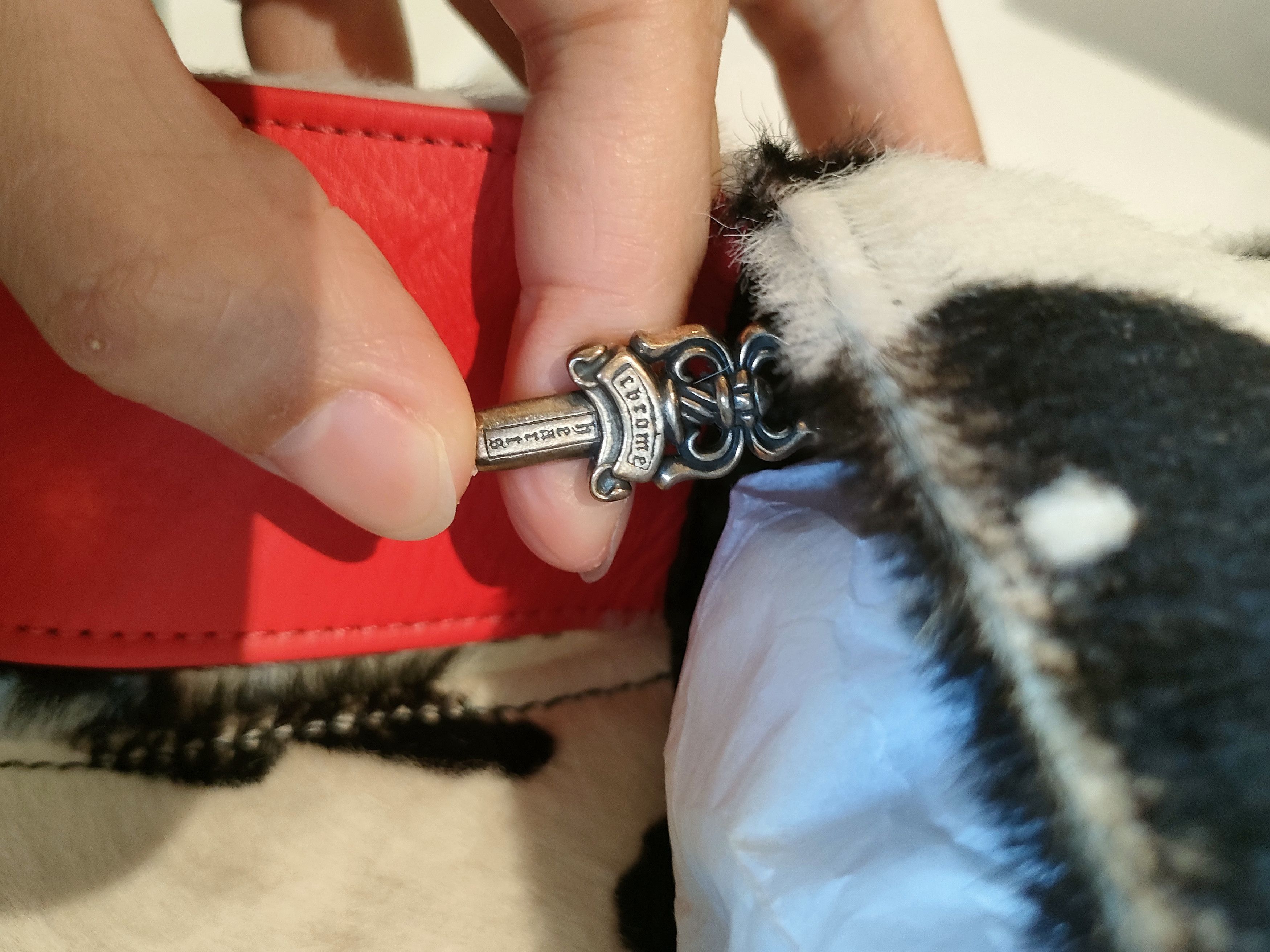 Chrome Hearts Pony Hair Cow Stripe Hot Pot Crossbody Bag