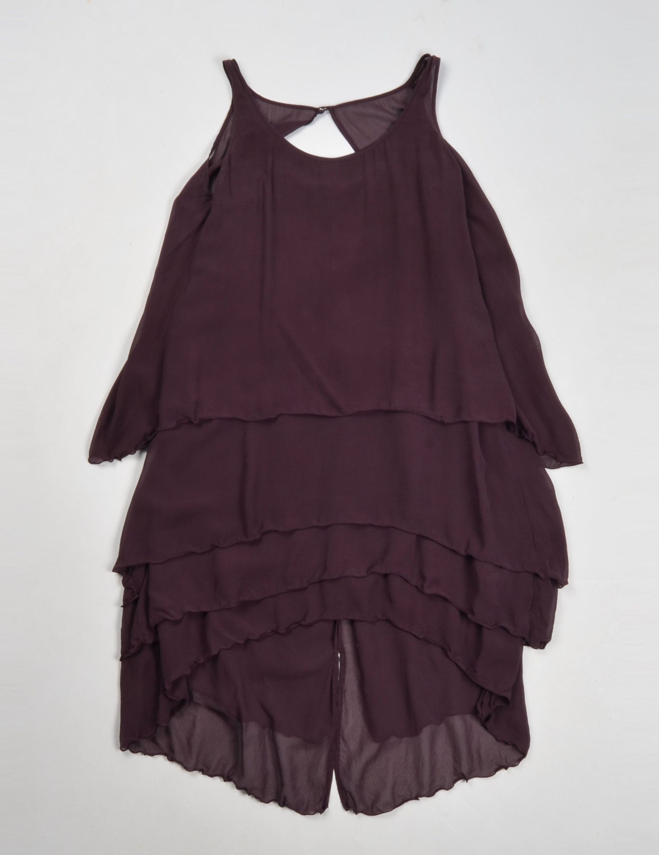 Designer × H&M × Karl Lagerfeld Karl Lagerfeld For H&M Burgundy Silk Flared Mini Dress Size M / US 6-8 / IT 42-44 - 4 Thumbnail