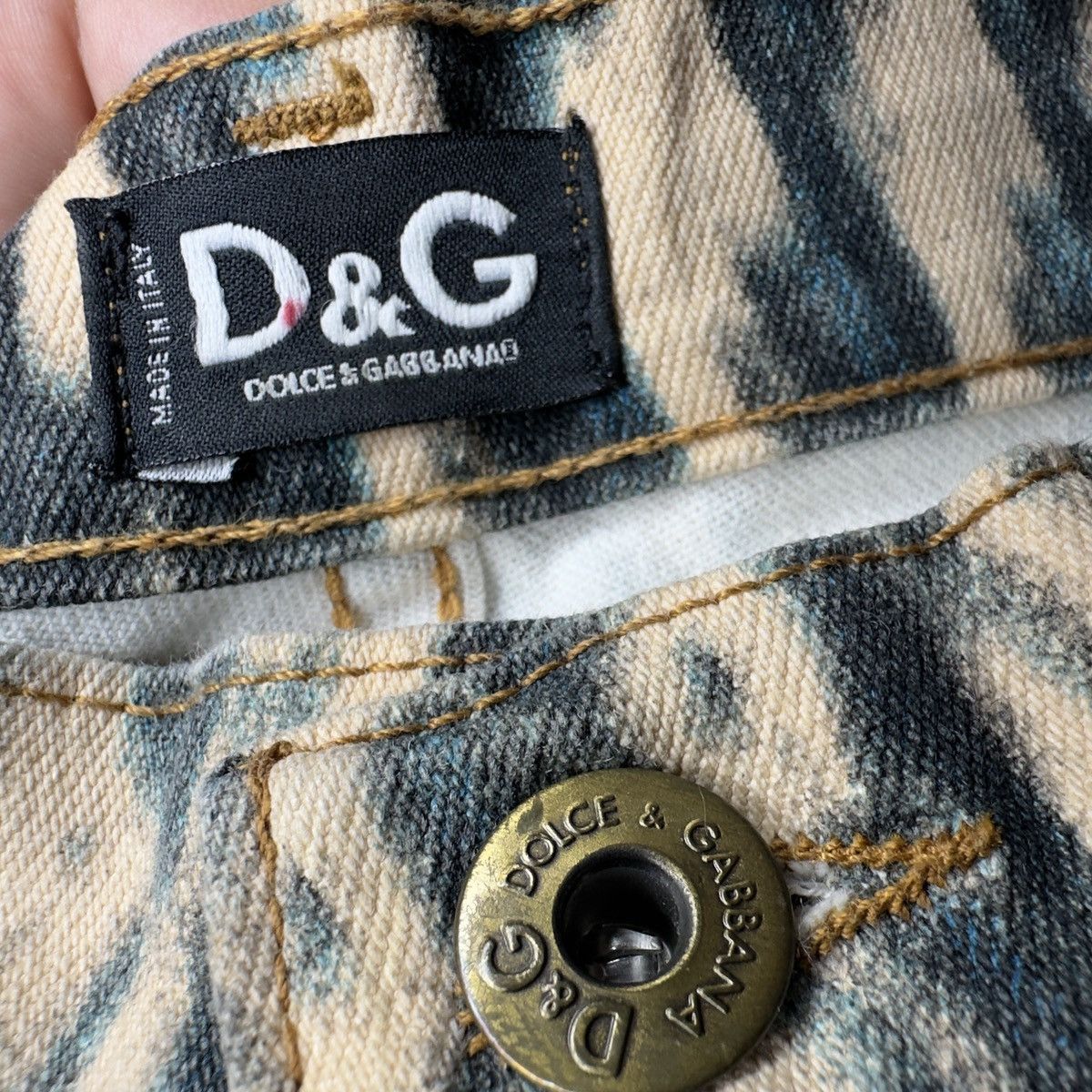 Dolce & Gabbana Vintage Dolce & Gabbana Striped Pattern Jeans – Size 28/42 Size 28" / US 6 / IT 42 - 6 Thumbnail