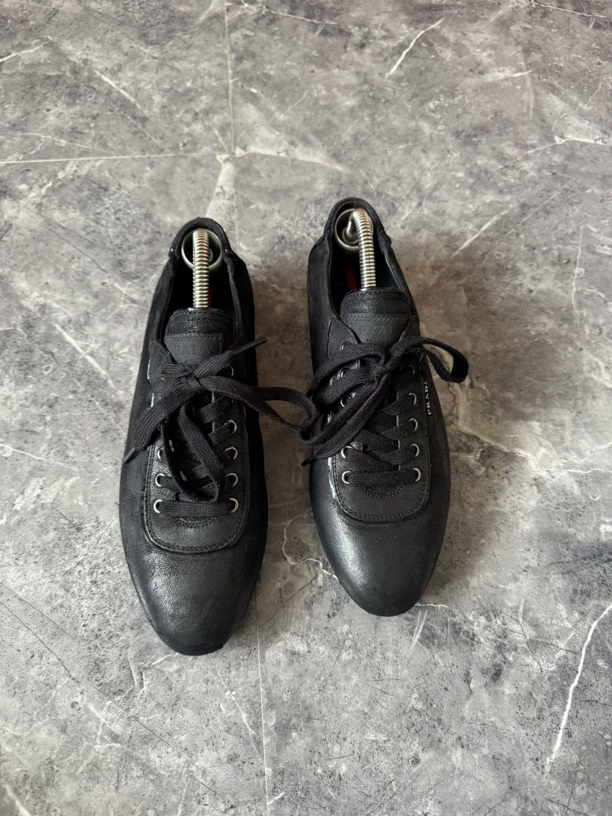Prada Prada Shoes Real Leather Black Americas Cup Vintage Y2k Swag Size US 10 / IT 40 - 3 Thumbnail