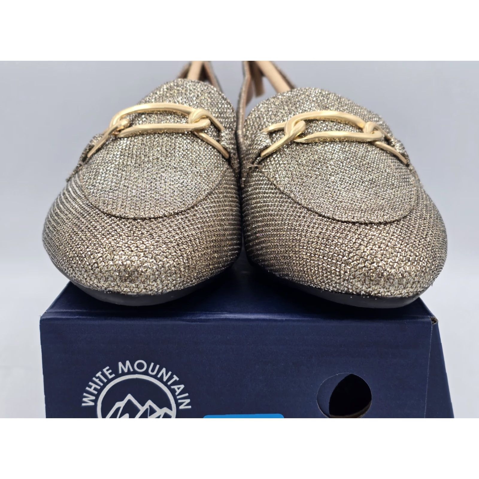 Vintage White Mountain Slingback Heels Women’s Gold Glitter Sz 10 M NIB - 90s? Size US 10 / IT 40 - 2 Thumbnail