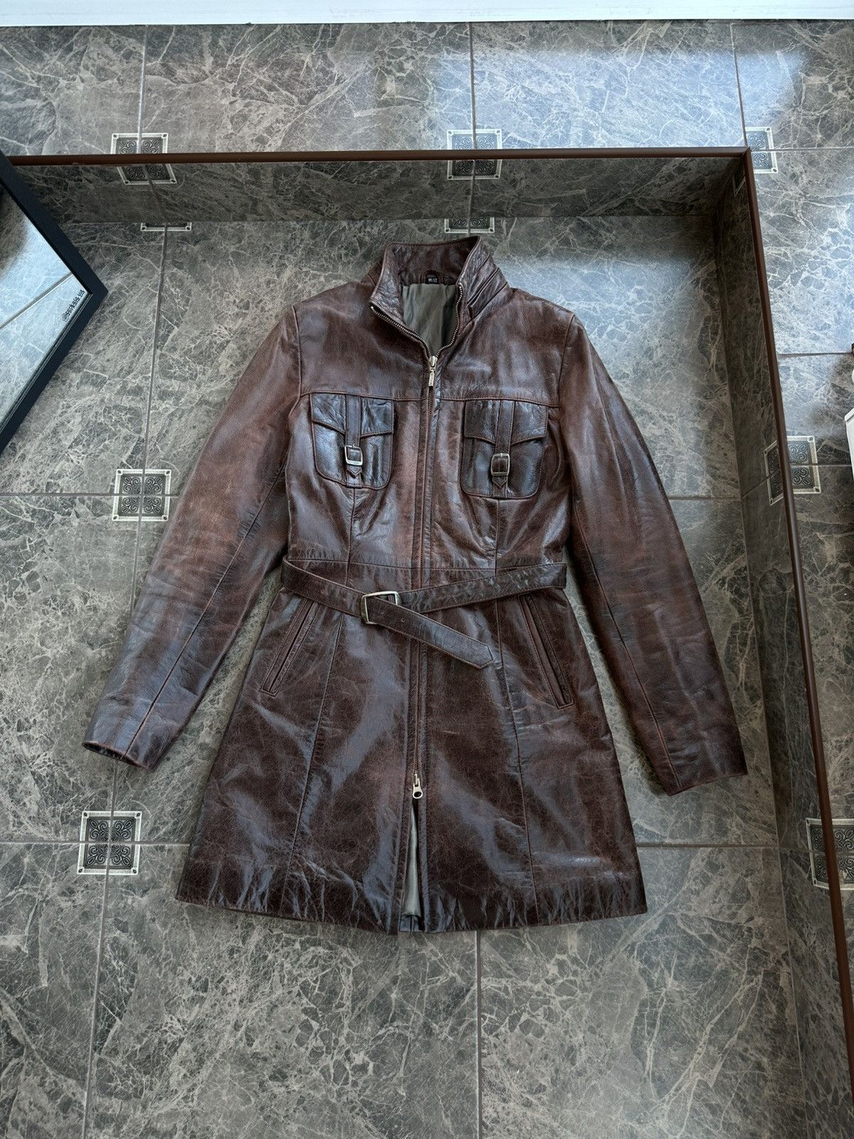 Other Vintage Jade Woman Leather Belted Trench Coat Sz M Size M / US 6-8 / IT 42-44 - 1 Thumbnail