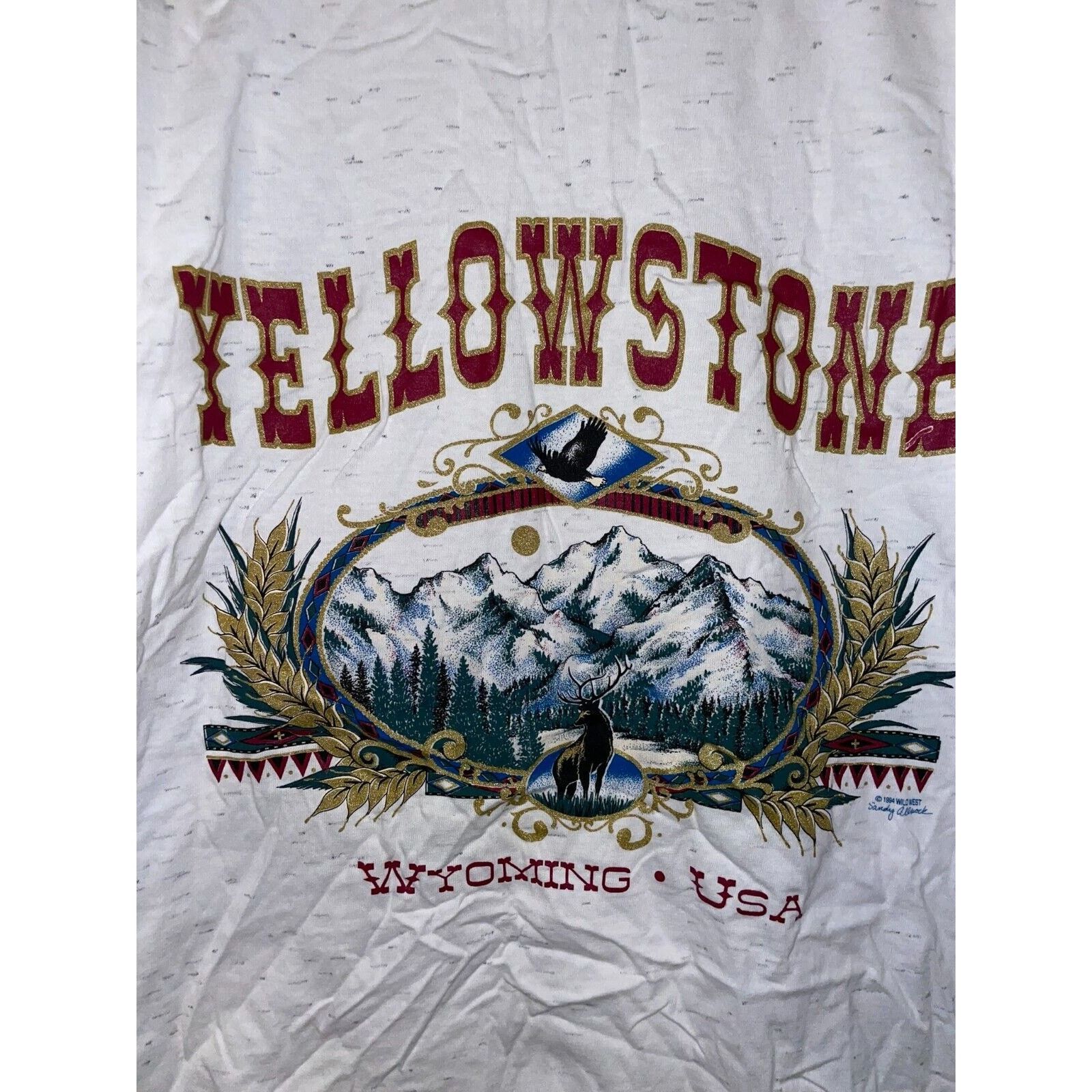 Vintage VTG Test Print Shirt Grand Canyon Yellowstone White OOAK Tee Size US L / EU 52-54 / 3 - 8 Thumbnail