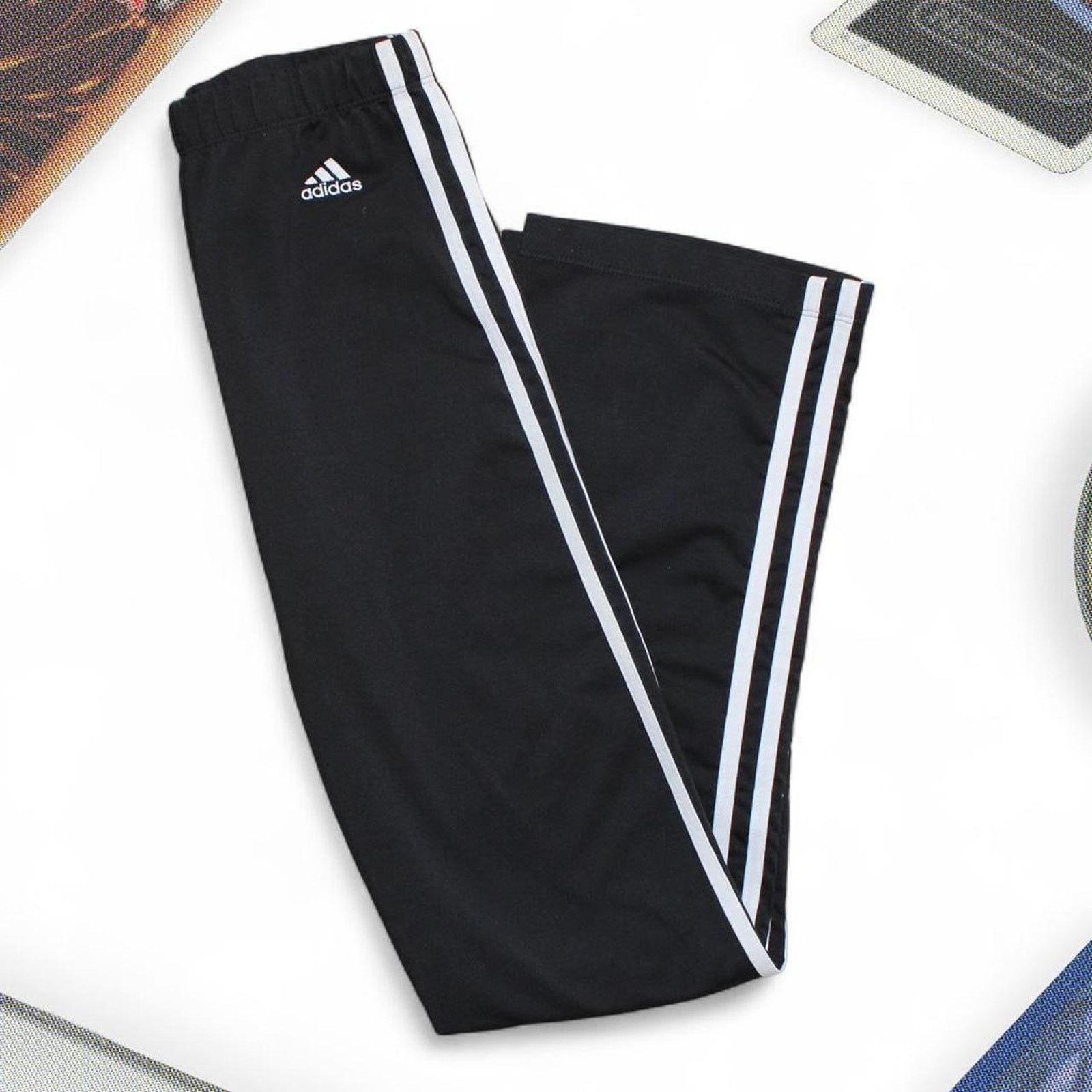 Adidas Y2K Black/White Adidas Climacool Striped Athletic Yoga Pants Size 30" / US 8 / IT 44 - 7 Thumbnail