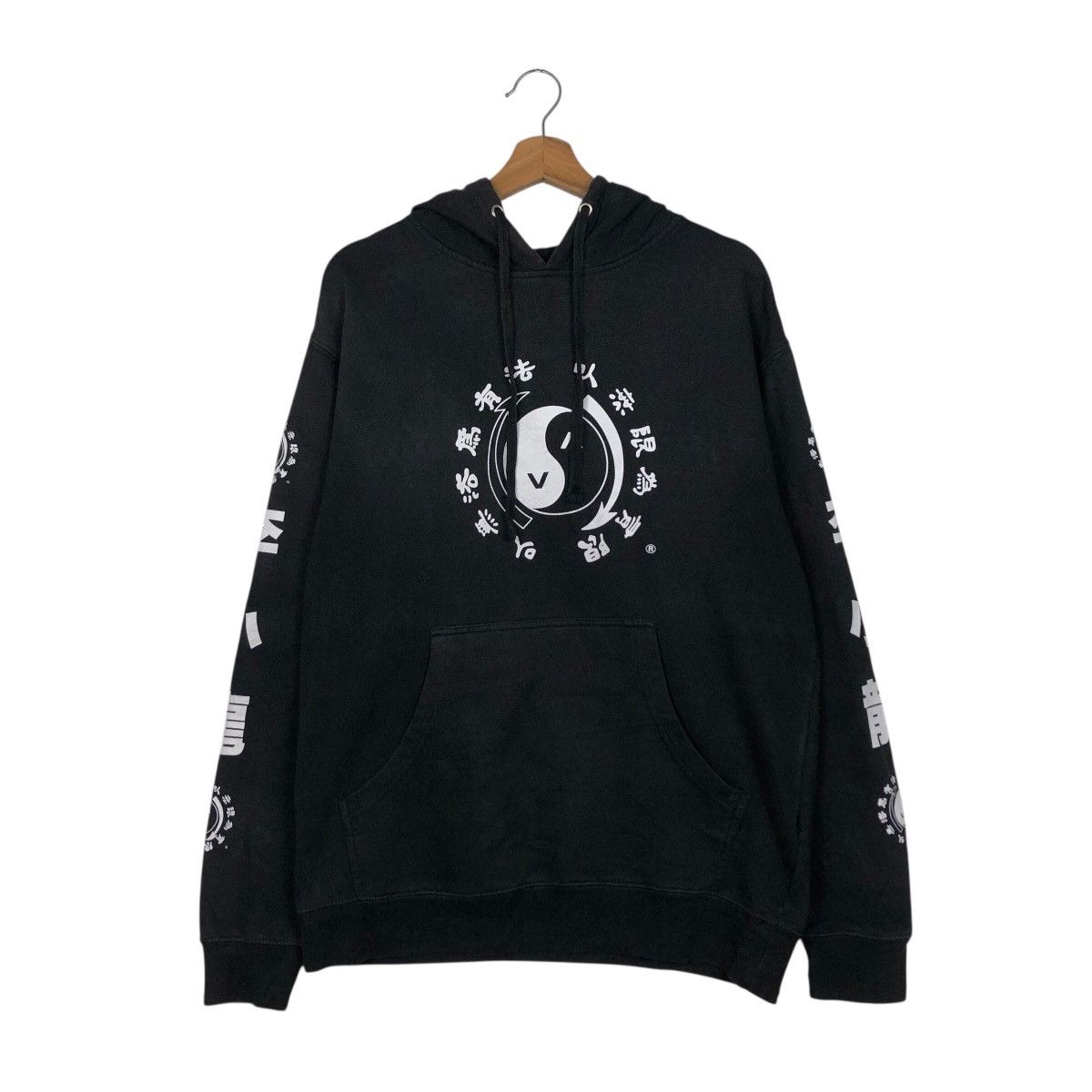 Japanese Brand 📌Vintage Hoodie Pull Over RVCA Big Logo Design Size US M / EU 48-50 / 2 - 13 Thumbnail