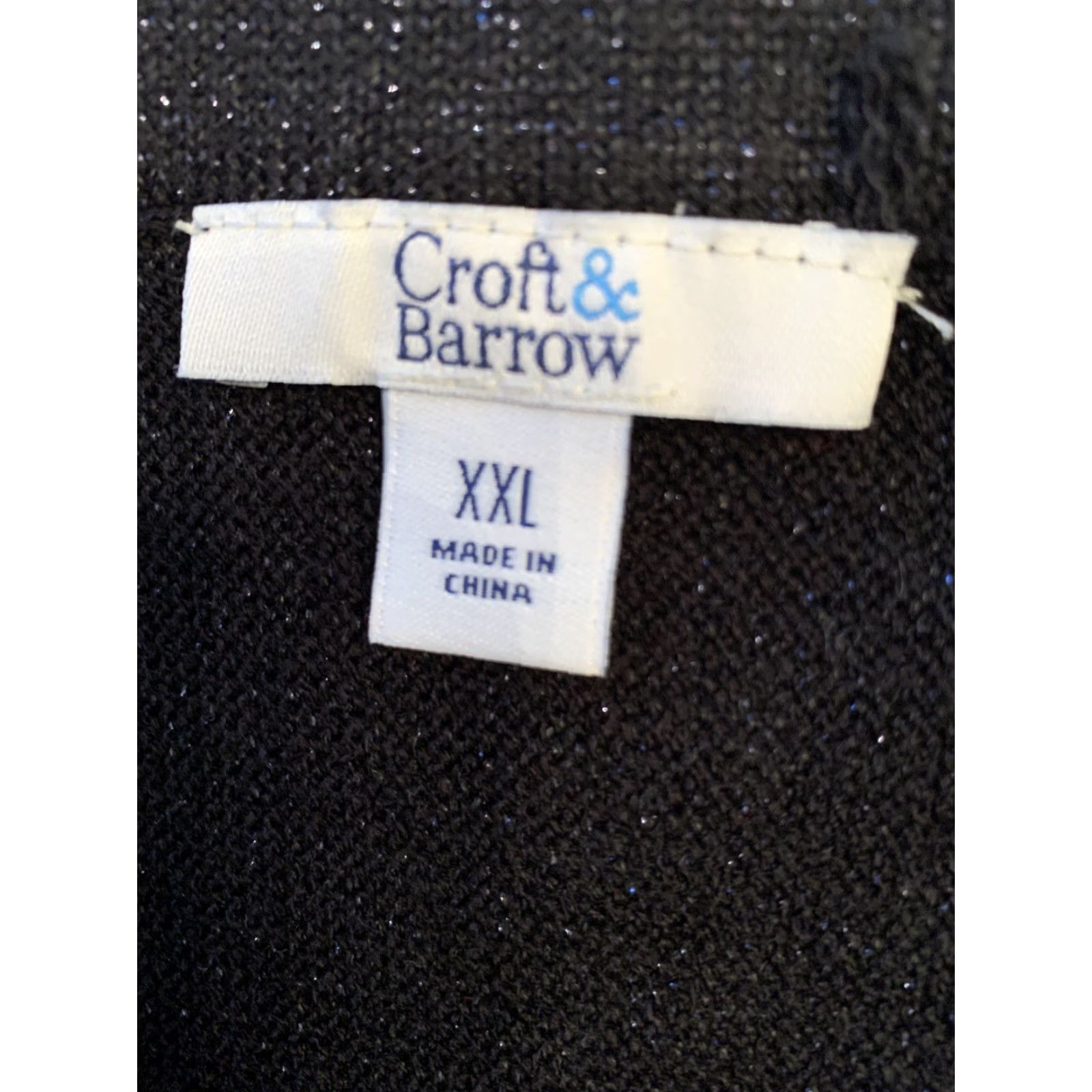 Croft & Barrow VINTAGE Croft & Barrow Women's Sweater 3/4 Sleeve XXL Black Mineral Sparkle 68% acrylic 22% polyester 10% metallic Womens Size XXL / US 16-18 / IT 52-54 - 8 Thumbnail